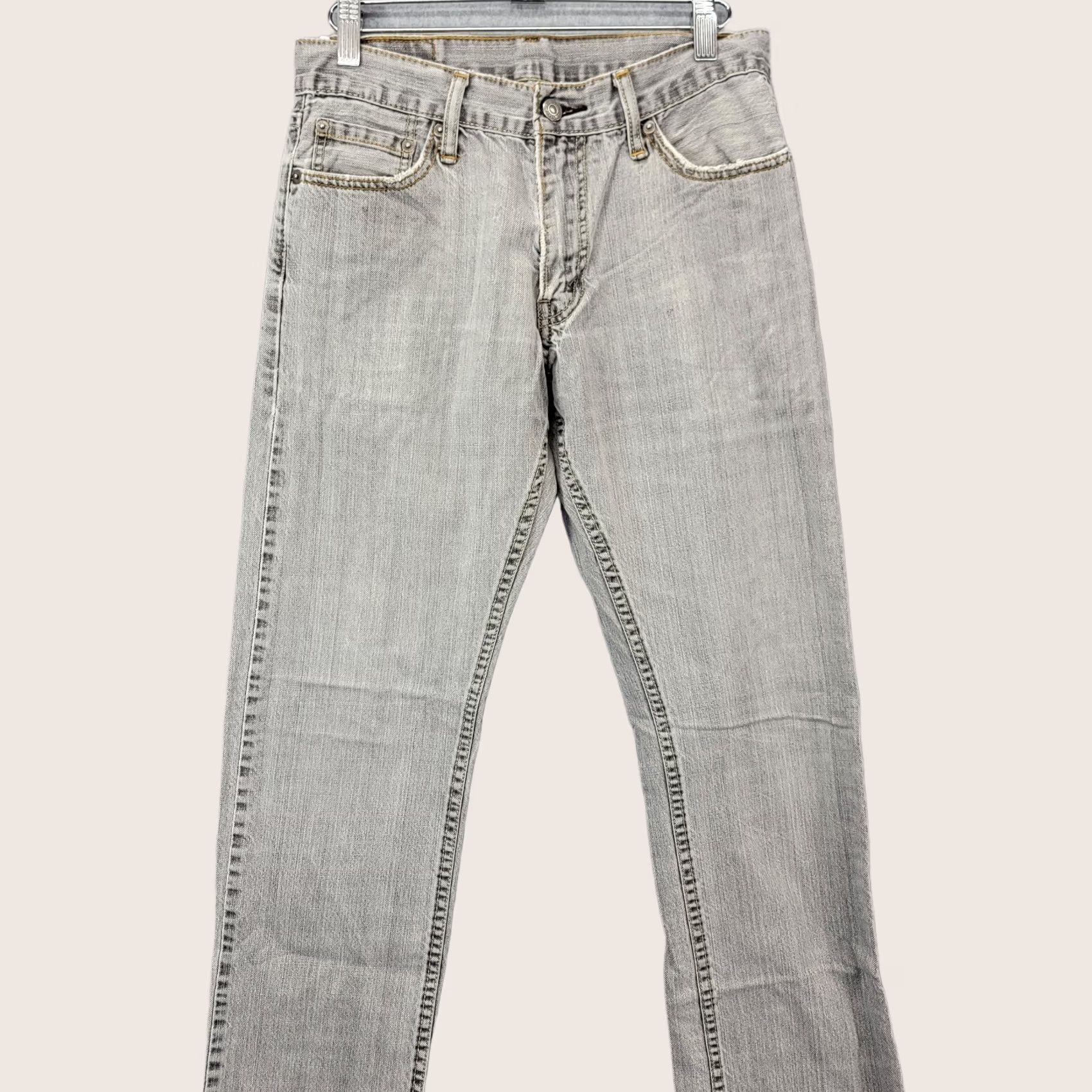 Levi's Levi's Jeans Mens 30x32 Gray Slim Fit Modern Western Denim Straight 5-Pocket Jeans Slim Sh fit Mens 90s City Pattern Solid Medium Wash Gray Size US 30 / EU 46 - 1 Thumbnail