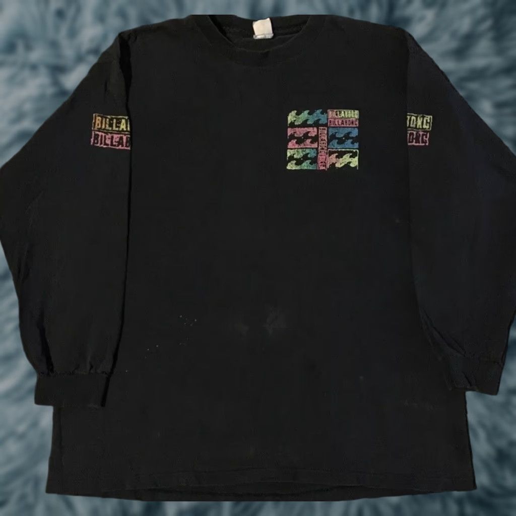 Billabong VINTAGE Billabong Shirt L Black Long Sleeve 80s 90s Thrashed Distressed Surf Skate Grunge Ocean Pacific Surfboard Boardriding Graphic Tee Mens Size US L / EU 52-54 / 3 - 1 Thumbnail