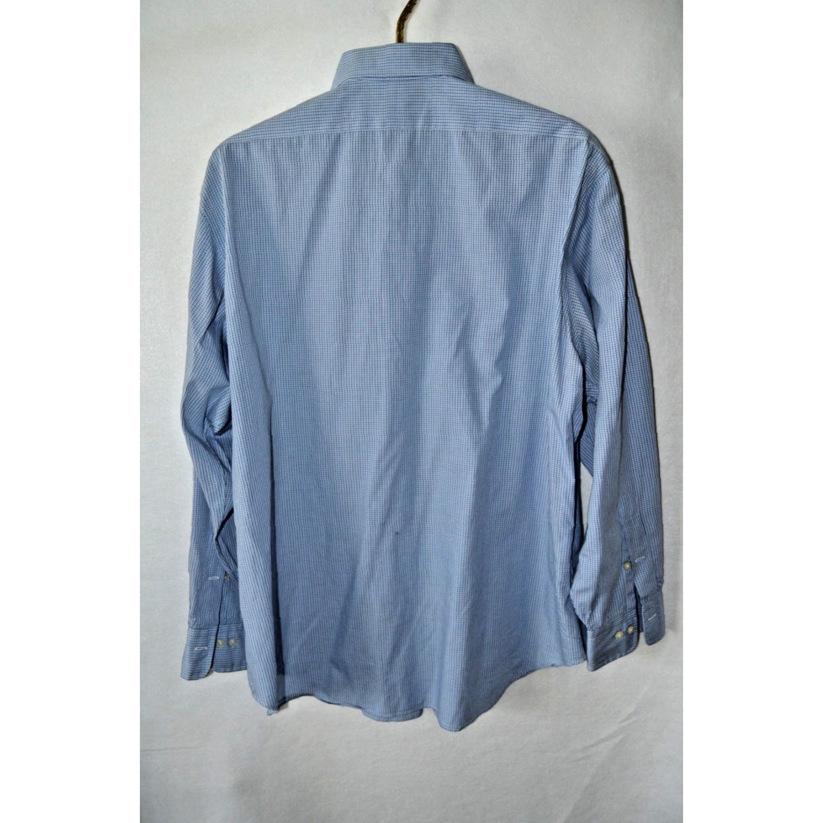 Polo Ralph Lauren VINTAGE POLO Ralph Lauren Dress Shirt Blue Plaid Cotton L/S 17 34/35 Men Regular Button-Down Collar Embroidered Preppy Size 17 Chest Size 46R - 2 Thumbnail
