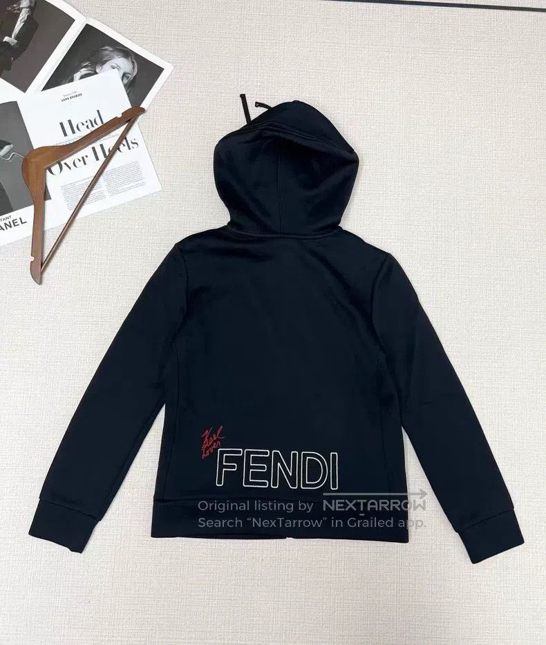 Fendi Fendi Monogrammed logo hooded sweatshirt Size S / US 4 / IT 40 - 2 Thumbnail