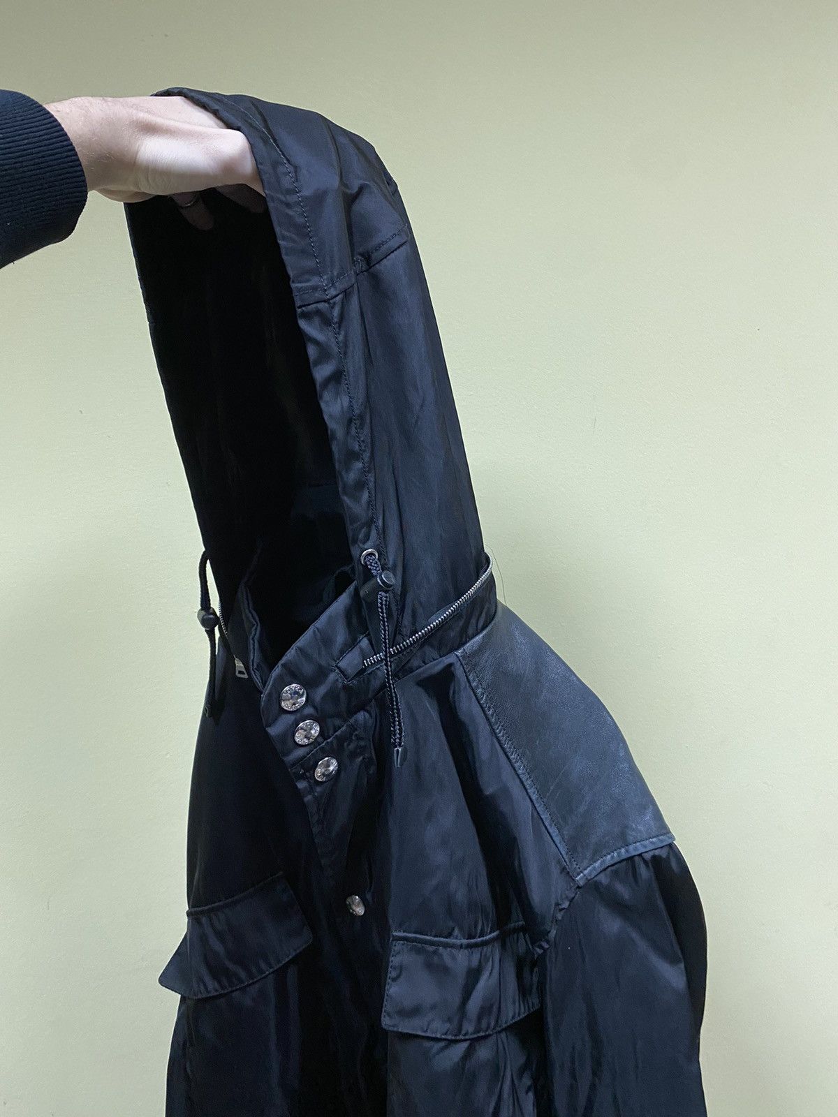 Prada Prada vintage nylon leather jacket hooded Size US L / EU 52-54 / 3 - 5 Thumbnail