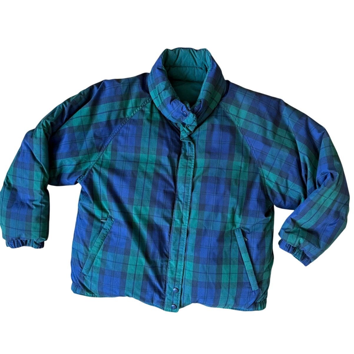 Eddie Bauer Eddie Bauer Reversible Green Navy Tartan Down Puffer Jacket Size US M / EU 48-50 / 2 - 4 Thumbnail