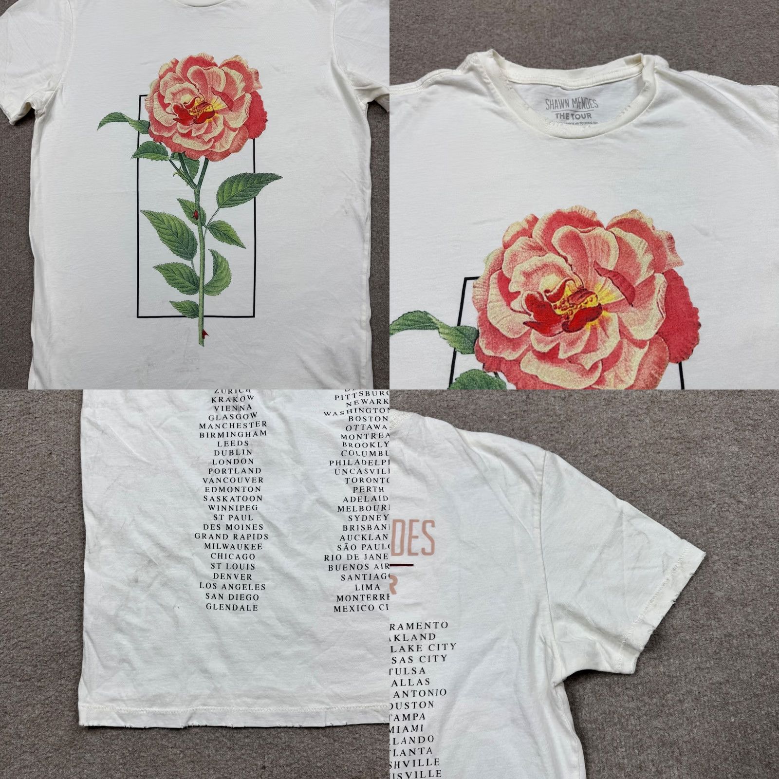 Bravado Shawn Mendes Shirt Women Small White Short Sleeve The Tour 2019 Bravado Women's T-Shirt Black? Size S / US 4 / IT 40 - 8 Thumbnail