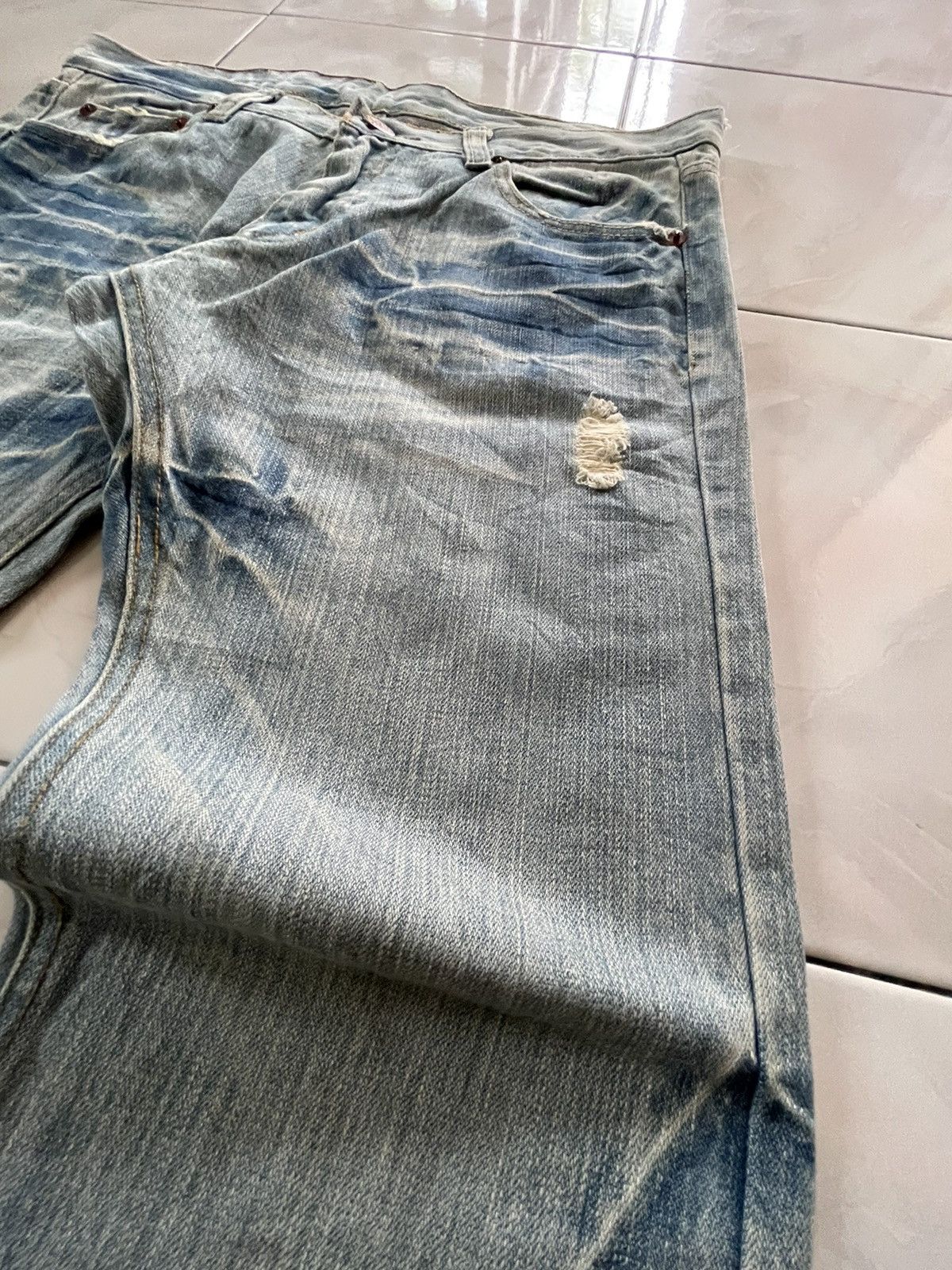 Hysteric Glamour Point Loma Japan I Love ❤️ Surf Patched Faded Wash Jeans Size US 34 / EU 50 - 13 Thumbnail