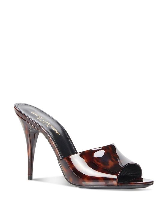 Saint Laurent Paris o1s1wg111023 La 16 Mules In Tortoise shell Patent ...