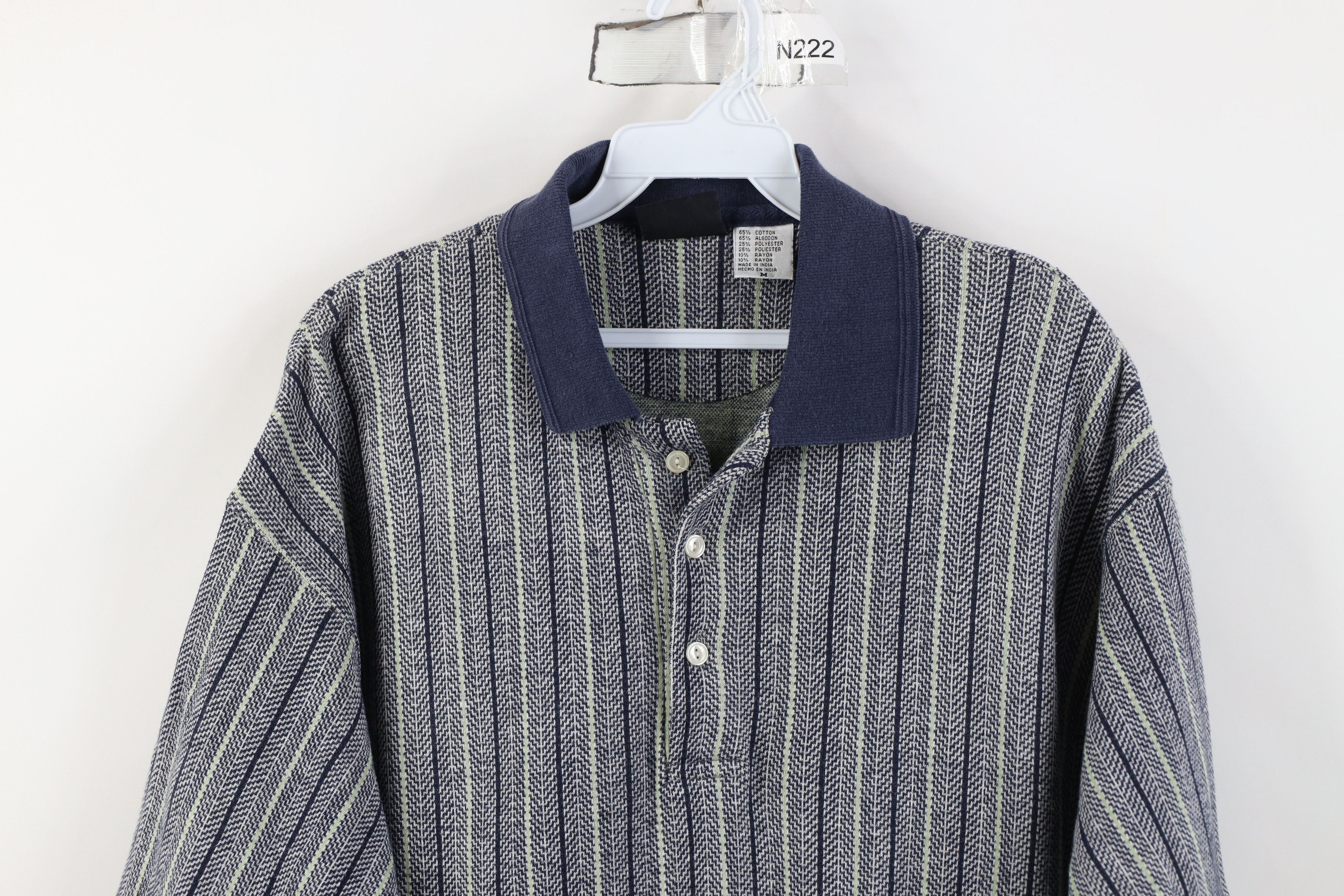 Vintage Vintage 90s Streetwear Herringbone Knit Golf Polo Shirt Size US M / EU 48-50 / 2 - 2 Thumbnail