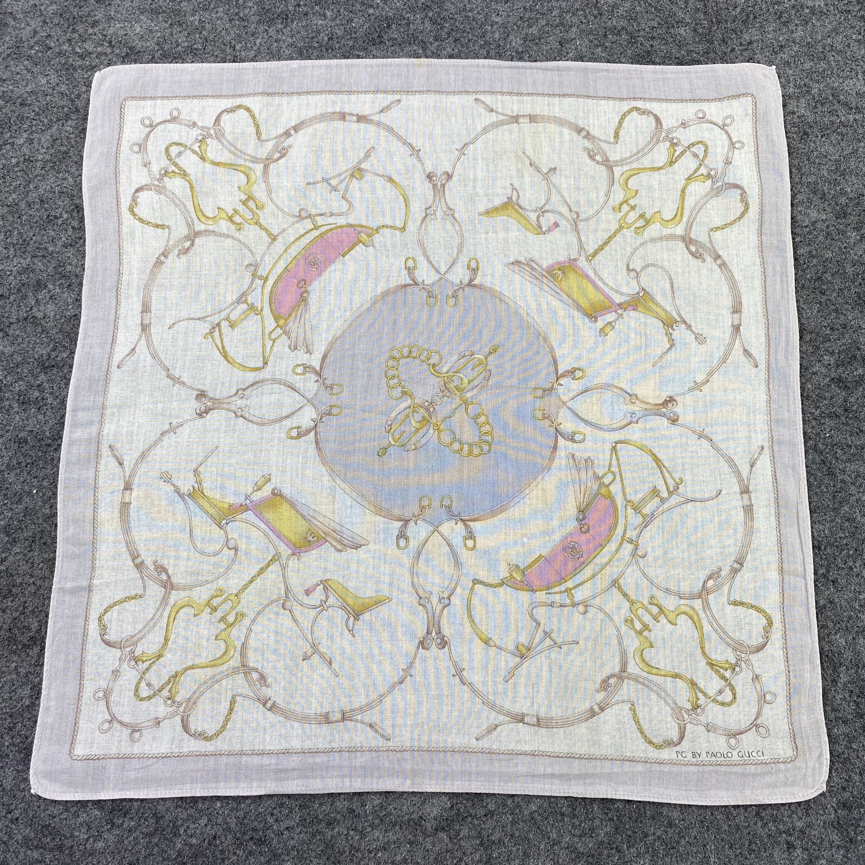 Paolo Gucci × Vintage Paolo Gucci Handkerchief / Bandana / Neckerchief-B819 Size ONE SIZE - 3 Thumbnail