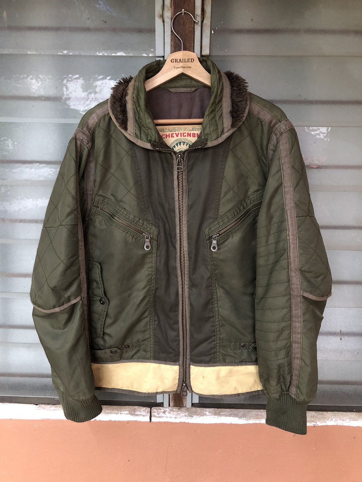 Chevignon Vintage Chevignon Tactical Flight Jacket Rare Size US L / EU 52-54 / 3 - 1 Thumbnail