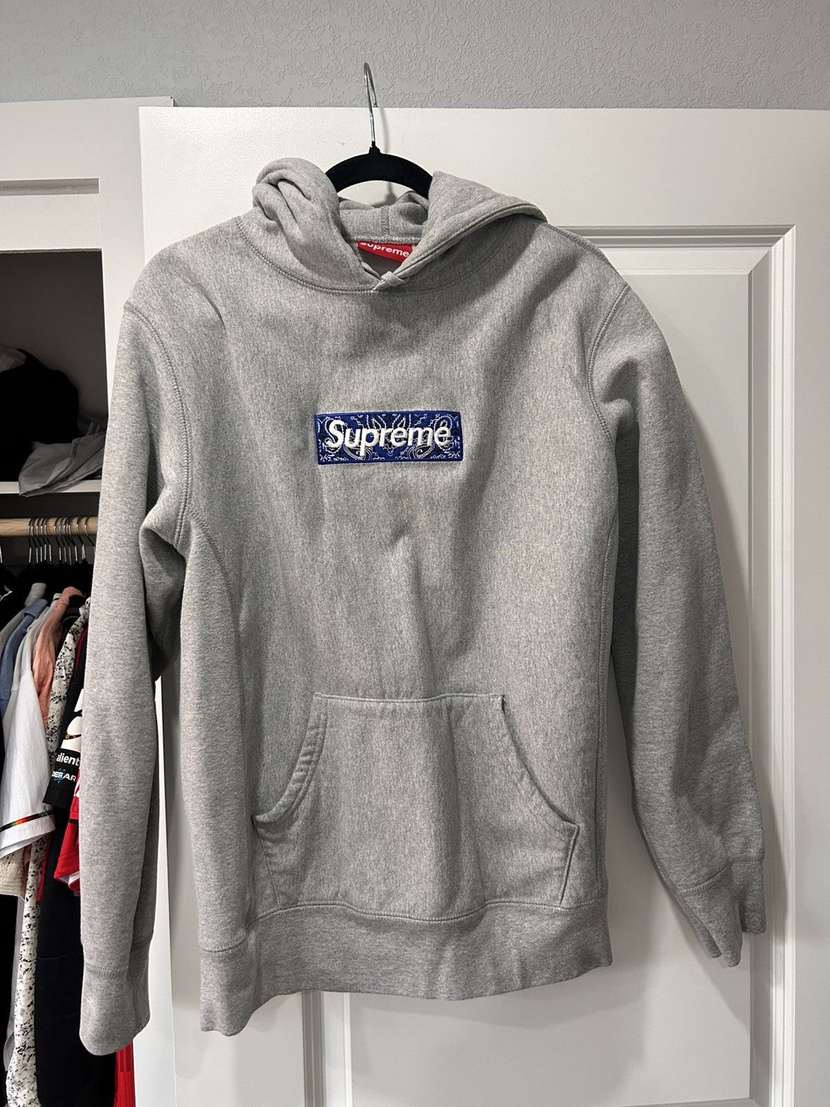 Supreme Grey Bandana Box Logo | Grailed