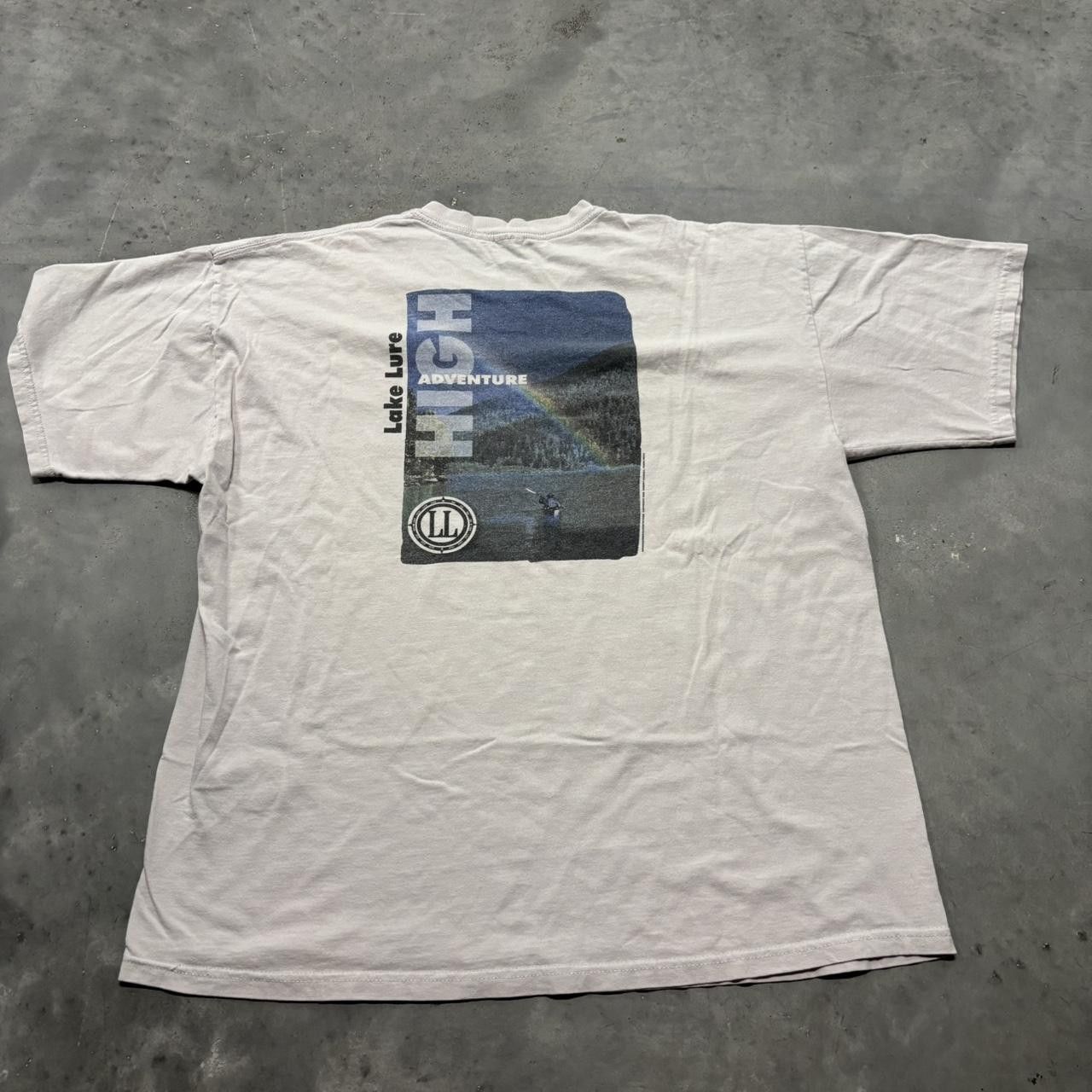 Japanese Brand × Vintage Crazy Vintage Y2K/2000s White Lake Lure Adventure Oudoors Graphic Tee! Size US XL / EU 56 / 4 - 1 Thumbnail