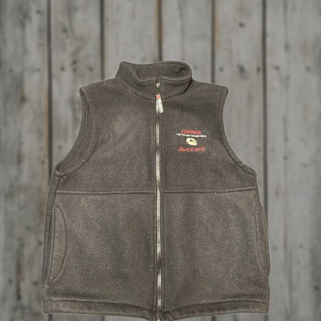 Vintage VINTAGE Hartwell Compaq Computers Black Fleece Zip Up Corporate Logo Windbreaker Vest Mens Medium Black Size US M / EU 48-50 / 2 - 1 Thumbnail
