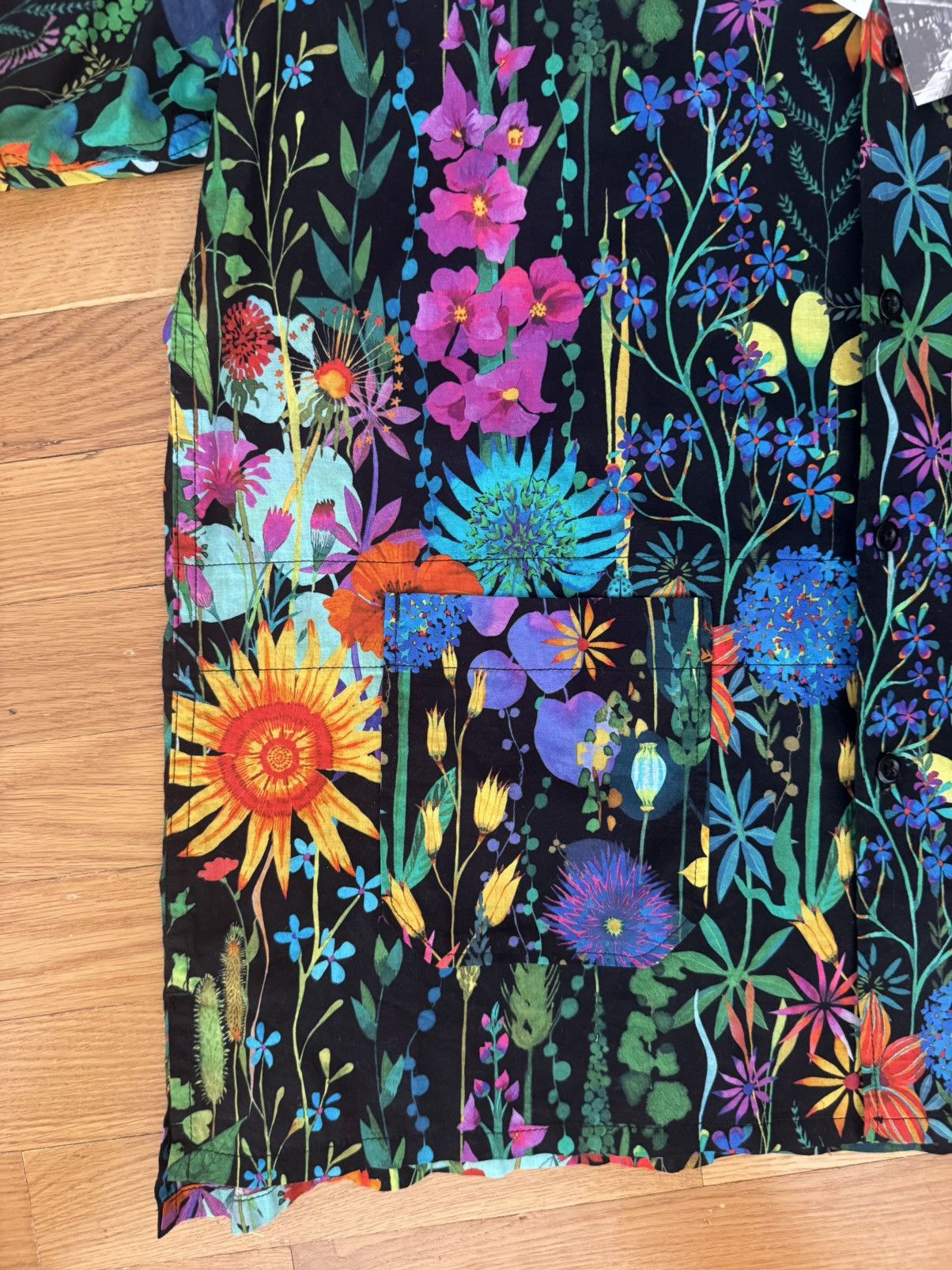 Engineered Garments Engineered Garments Black Floral Lawn Camp Shirt Size US S / EU 44-46 / 1 - 5 Thumbnail