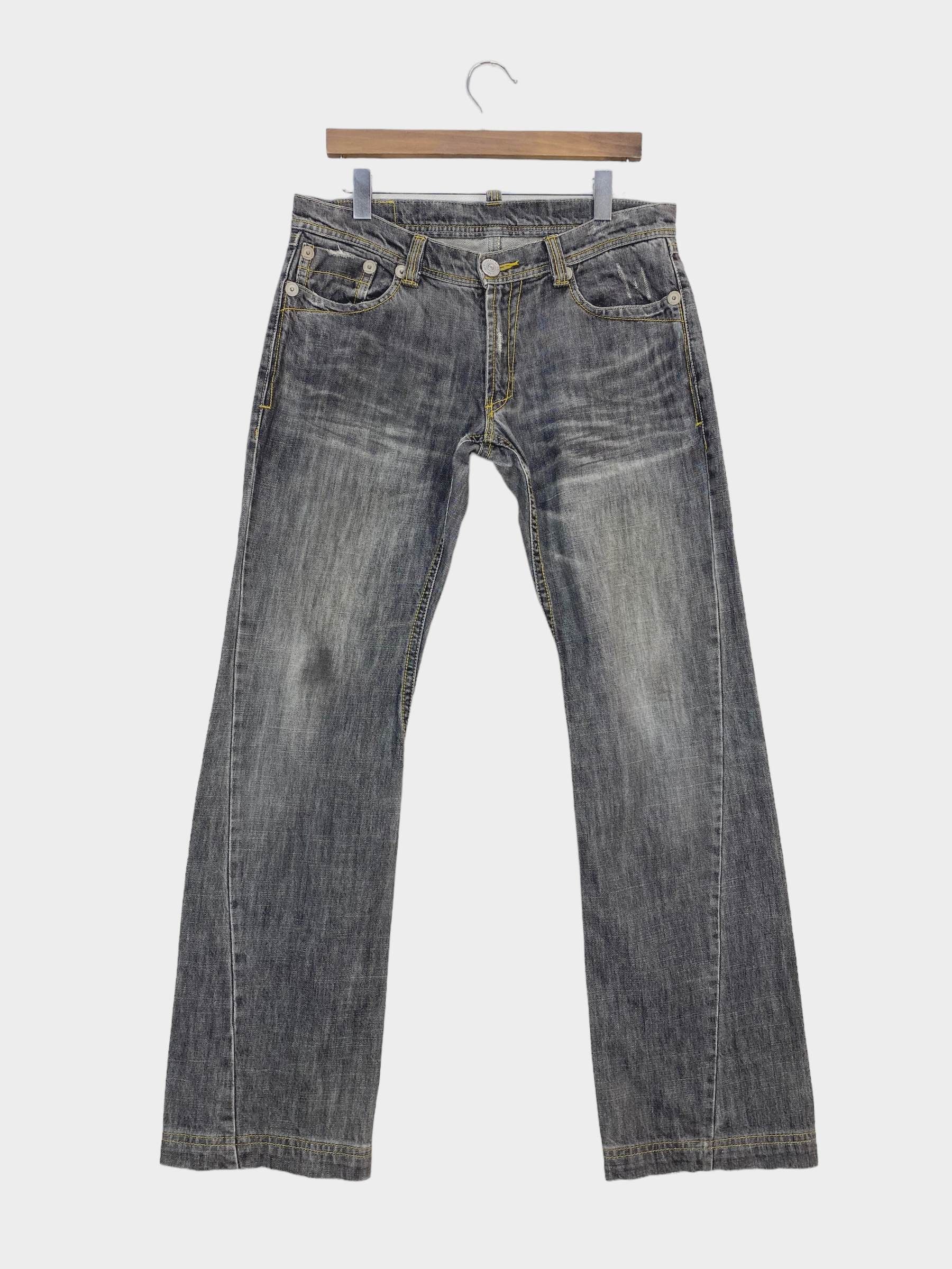 Japanese Brand Comme Ca Du Mode Jeans Twisted Seam Flare Jeans Size 34" / US 12 / IT 48 - 2 Thumbnail