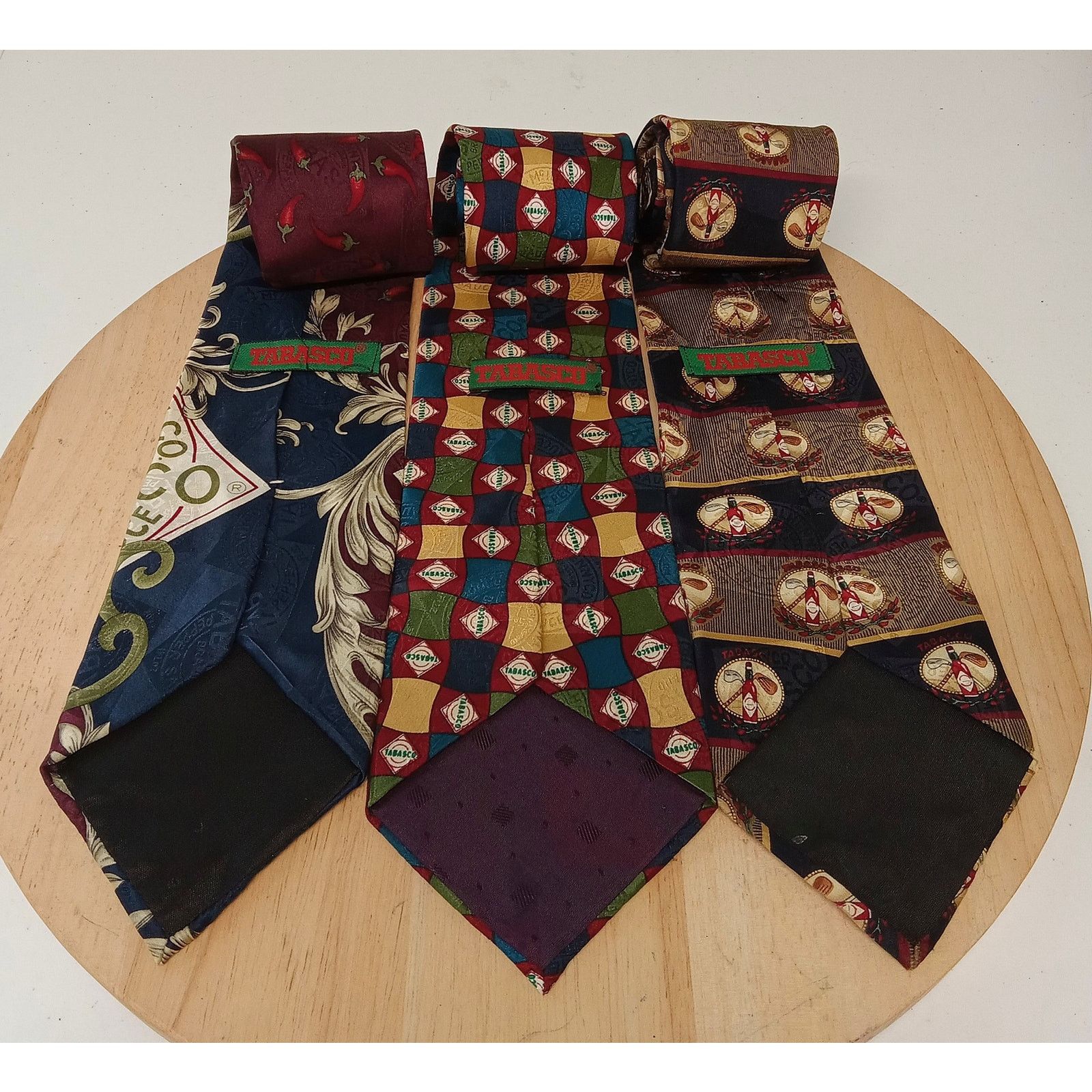 Tabasco Set Of 3 Tabasco Ties Men's Muted Colors 100% Silk USA Size ONE SIZE - 2 Thumbnail