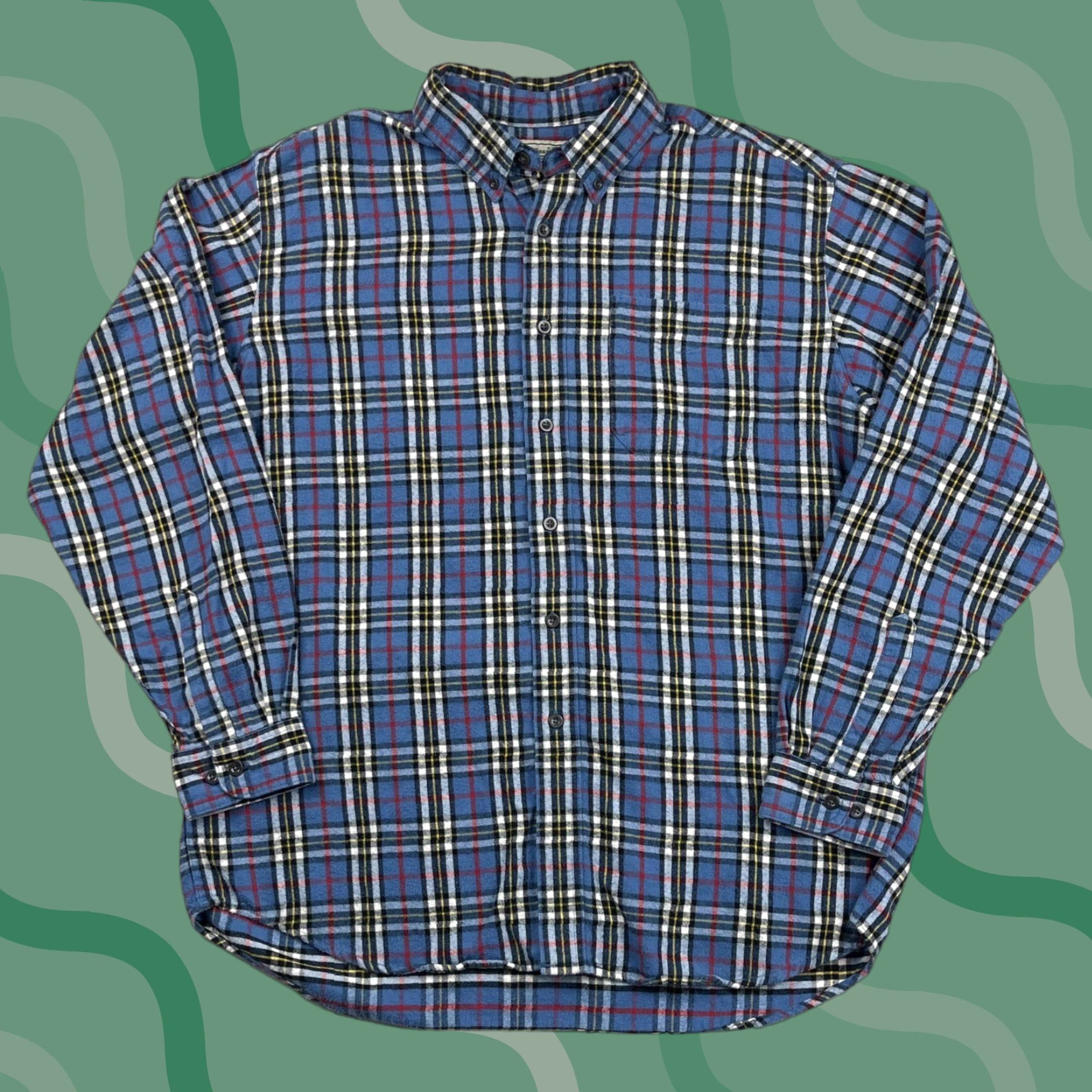 Vintage VINTAGE L.L.Bean Button-Up Shirt Men L Flannel Blue Plaid Checkered Tartan Classic Casual Workwear Long Sleeve Button-Down Size US L / EU 52-54 / 3 - 1 Thumbnail