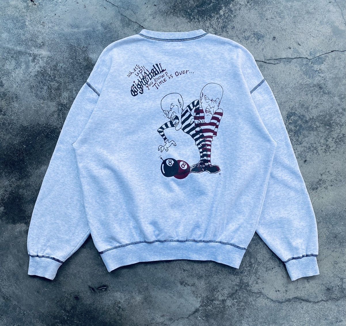 Vintage Vintage 90s Eight Ball Skateboard Back Print Sweatshirt Rare Size US L / EU 52-54 / 3 - 2 Thumbnail