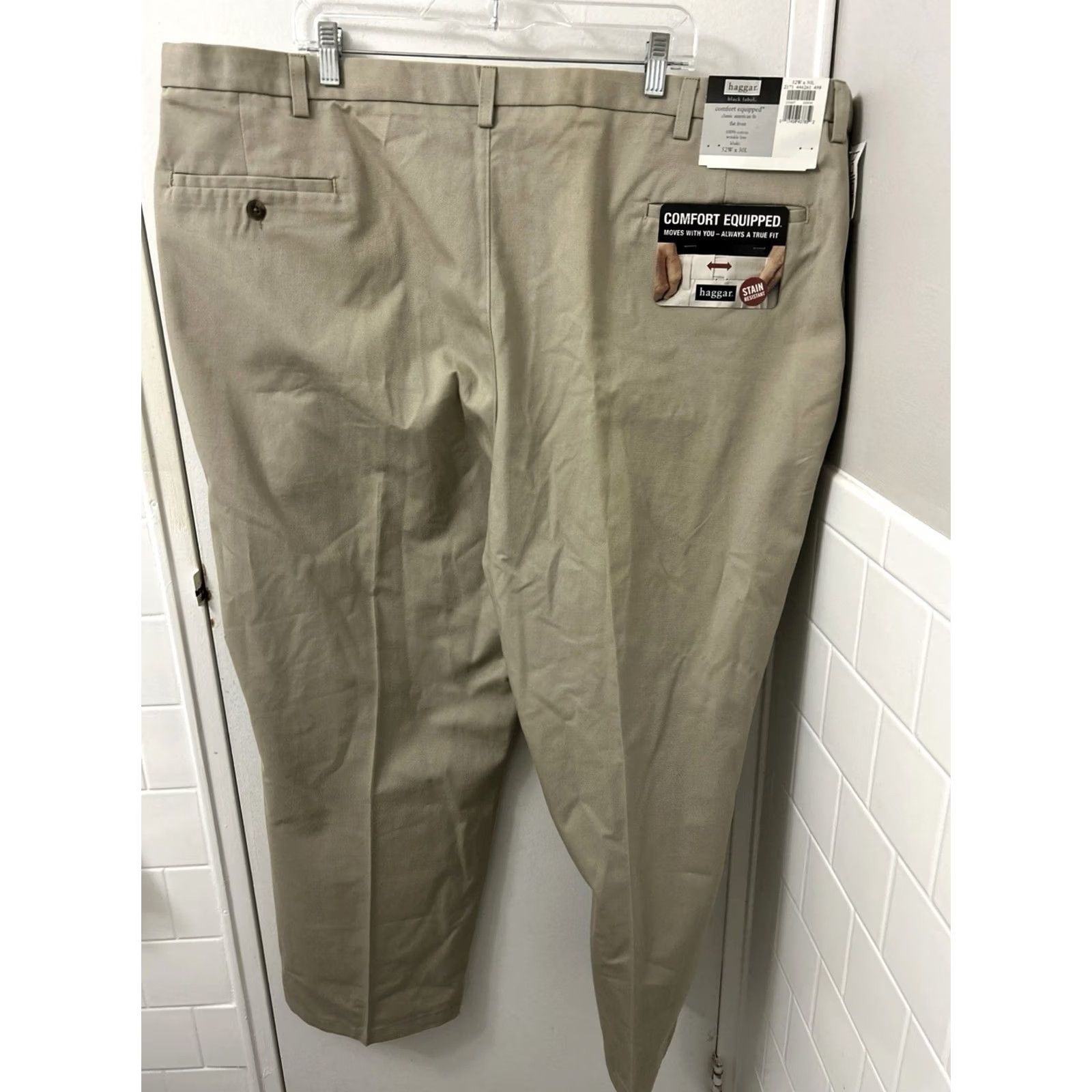 Haggar Haggar Black Label Pants Mens 52x30 Khaki Classic Fit Workwear Casual Flat Front Zipper Button Pockets Comfort Equipped Size US 36 / EU 52 - 2 Thumbnail