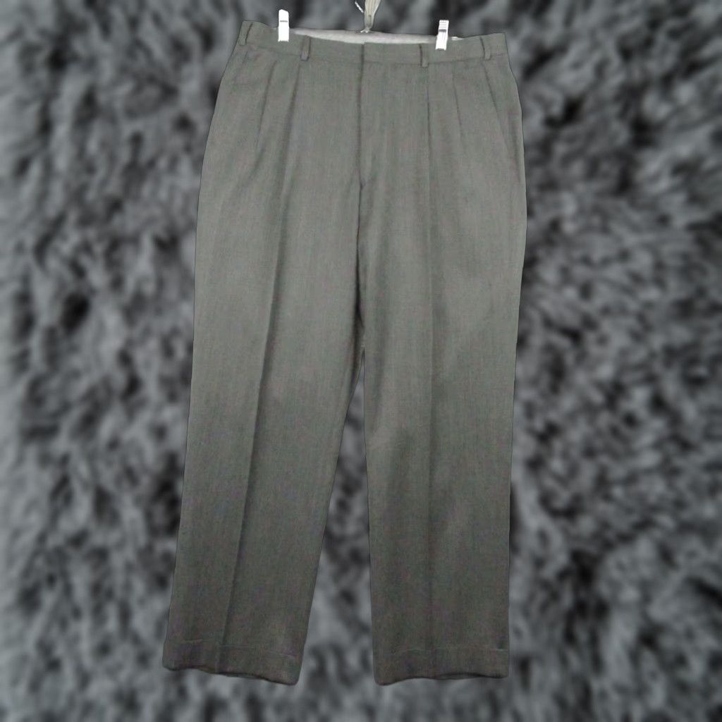 Brooks Brothers Brooks Brothers Mens Dress Pants Gray Wool Stretch 36R Pleated Cuffed Size US 36 / EU 52 - 1 Thumbnail