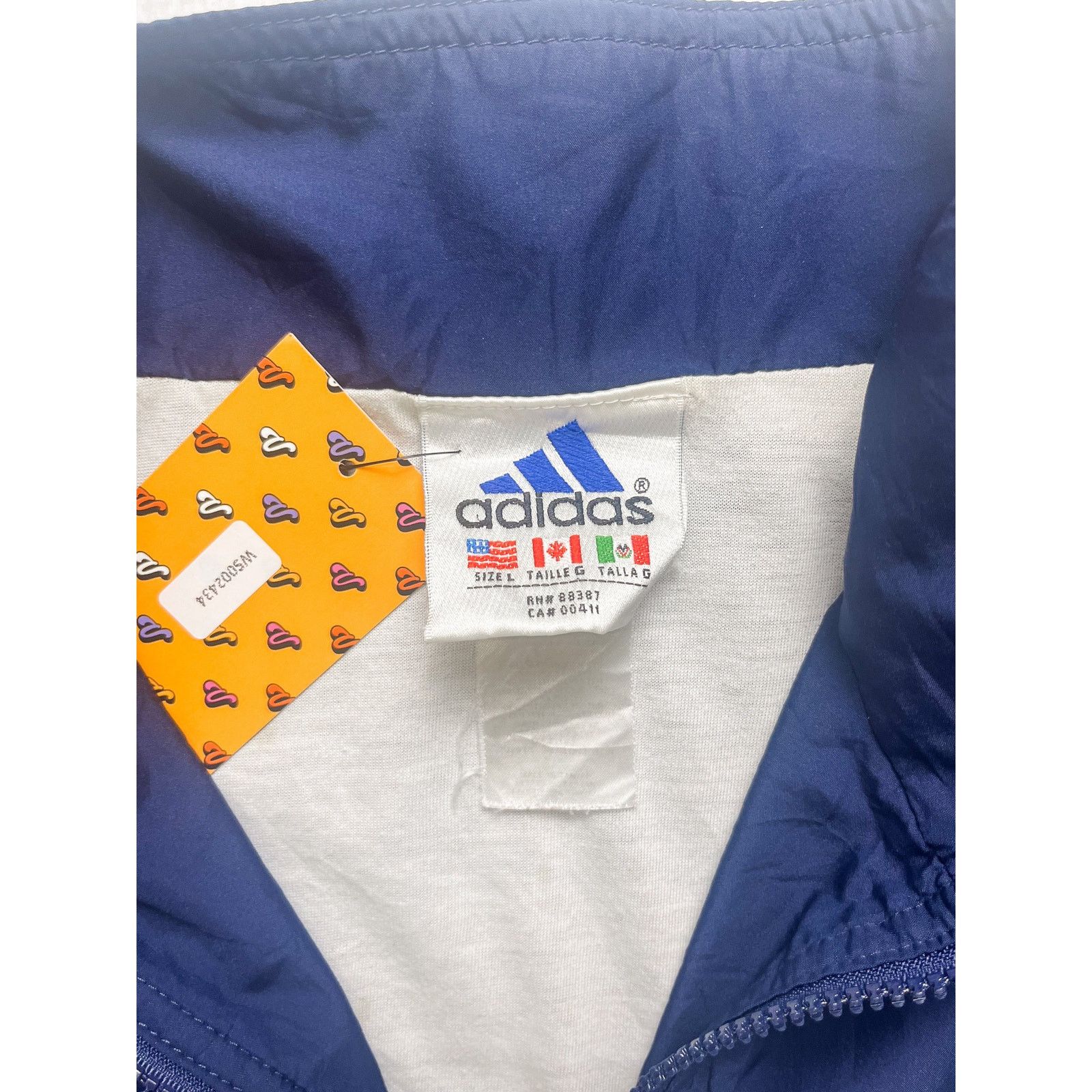 Adidas Vintage 90s Adidas Blue Windbreaker - Women's Large Size L / US 10 / IT 46 - 3 Thumbnail