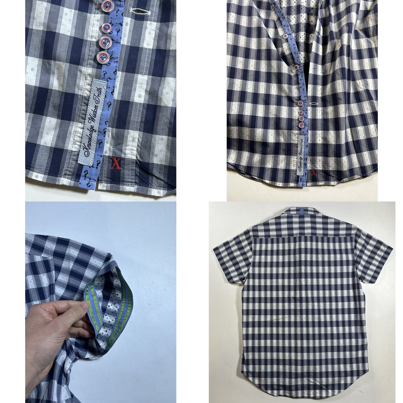 Robert Graham Robert Graham Shirt Blue Plaid Paint Splotch Short Sleeve Men’s Medium Clean Size US M / EU 48-50 / 2 - 8 Thumbnail