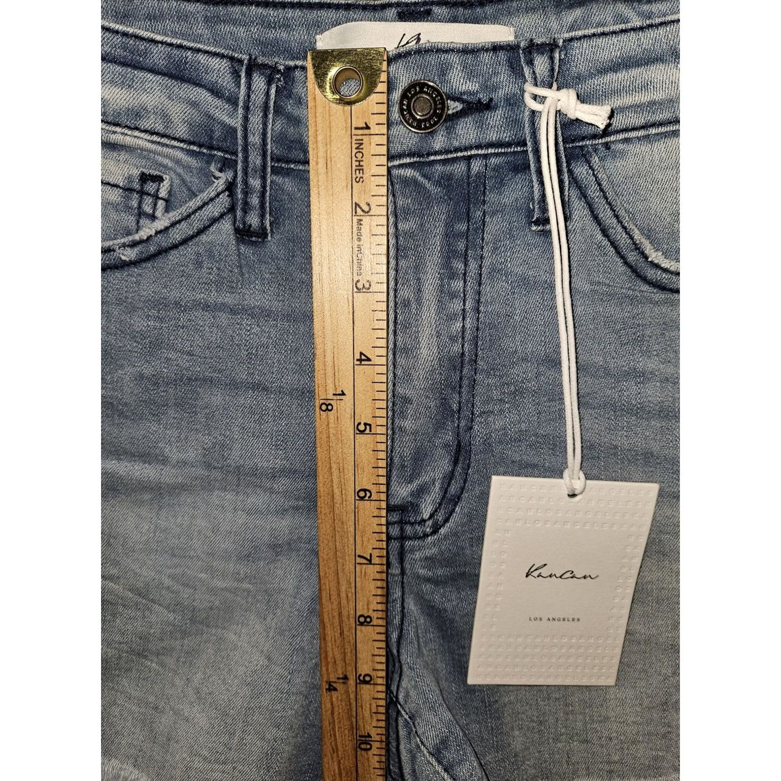 Vintage KanCan Shorts Womens Small Blue Frayed Edge Denim High Rise Raw Hem KC5033M Size 28" / US 6 / IT 42 - 4 Thumbnail