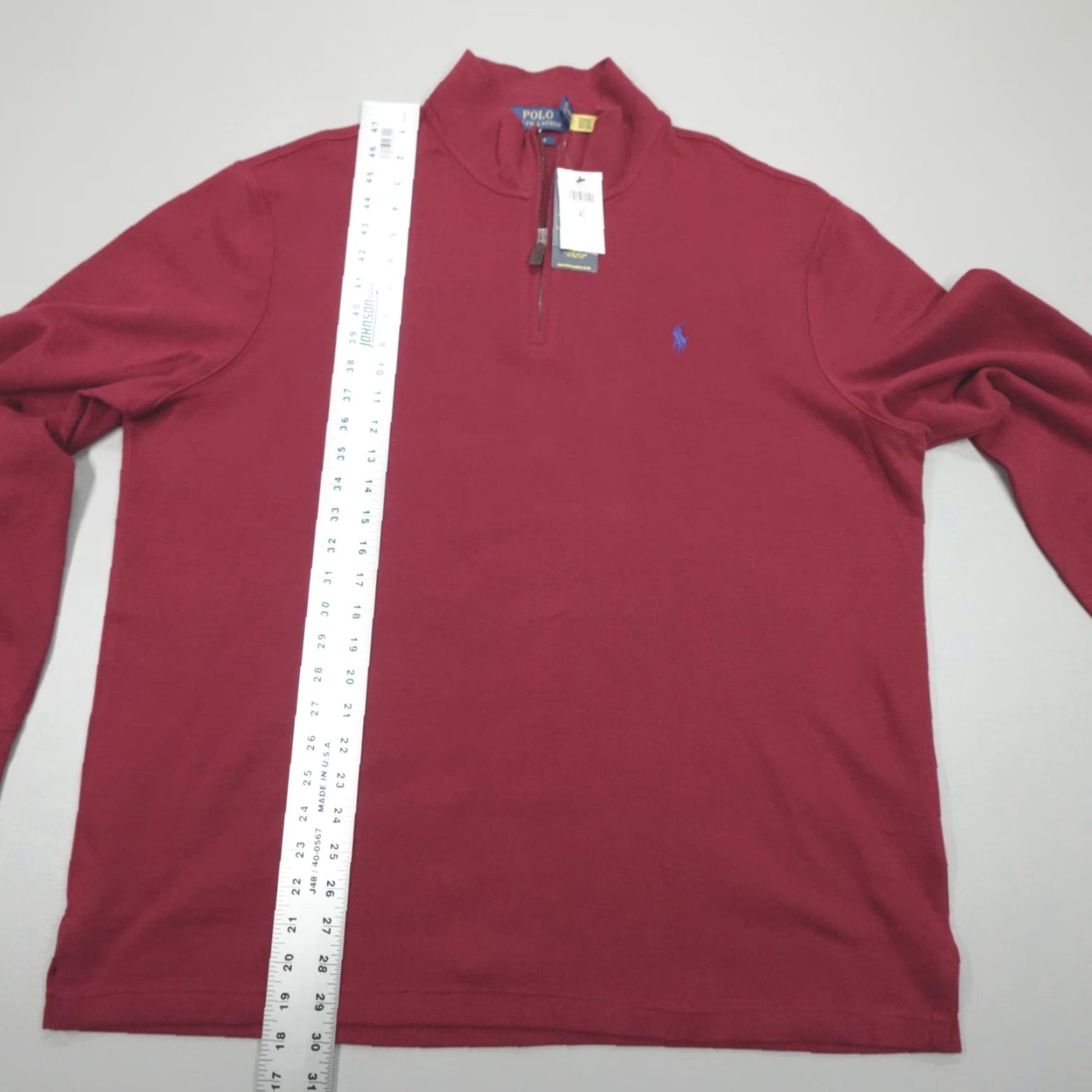 Polo Ralph Lauren Polo Ralph Lauren Estate Rib 1/4 Zip Pullover Sweater Red Men's XL Classic Knit Mock Neck Size US XL / EU 56 / 4 - 6 Thumbnail
