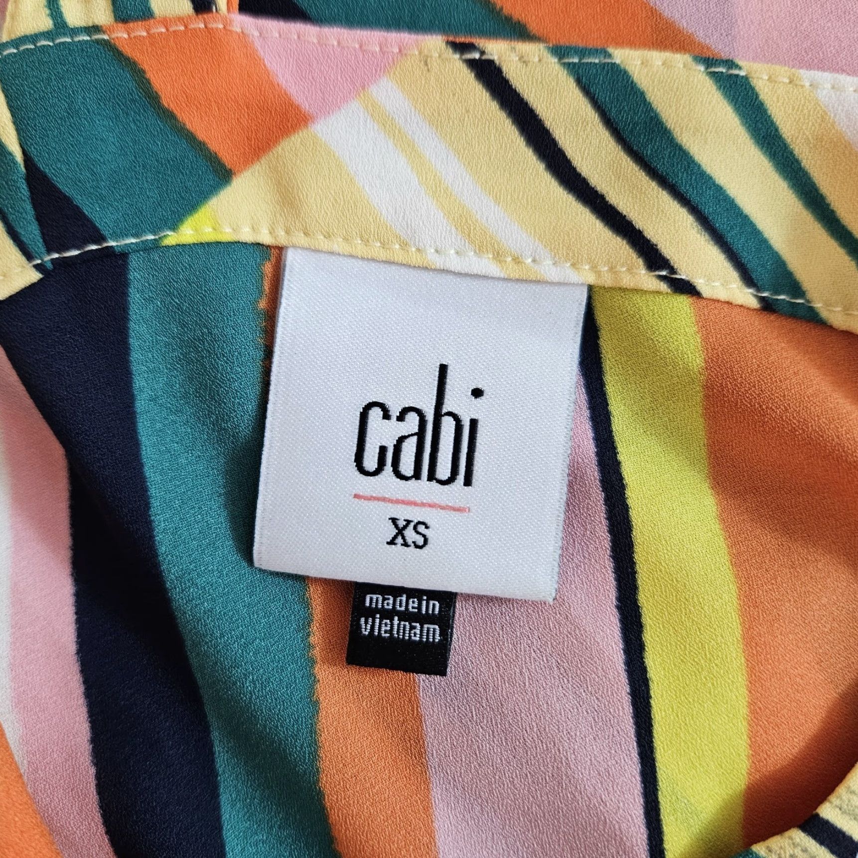 Vintage Cabi 5979 Womens Tank XS Yellow Orange Stripe Skip Halter Shirt? Size XS / US 0-2 / IT 36-38 - 5 Thumbnail