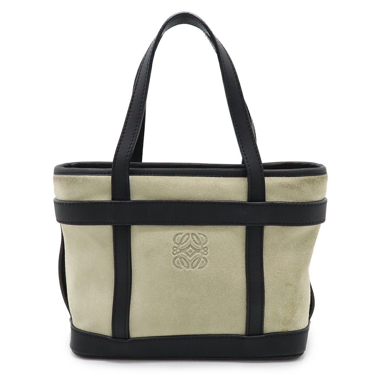 Loewe Loewe Suede Leather Anagram Handbag Mini Bag Suede Handbag in Beige, Women's