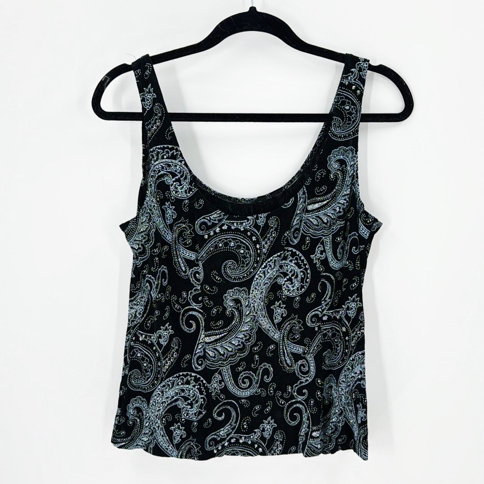 Vintage Vintage Alex Evenings 90s Sparkle Glitter tank top Y2K Size L / US 10 / IT 46 - 2 Thumbnail