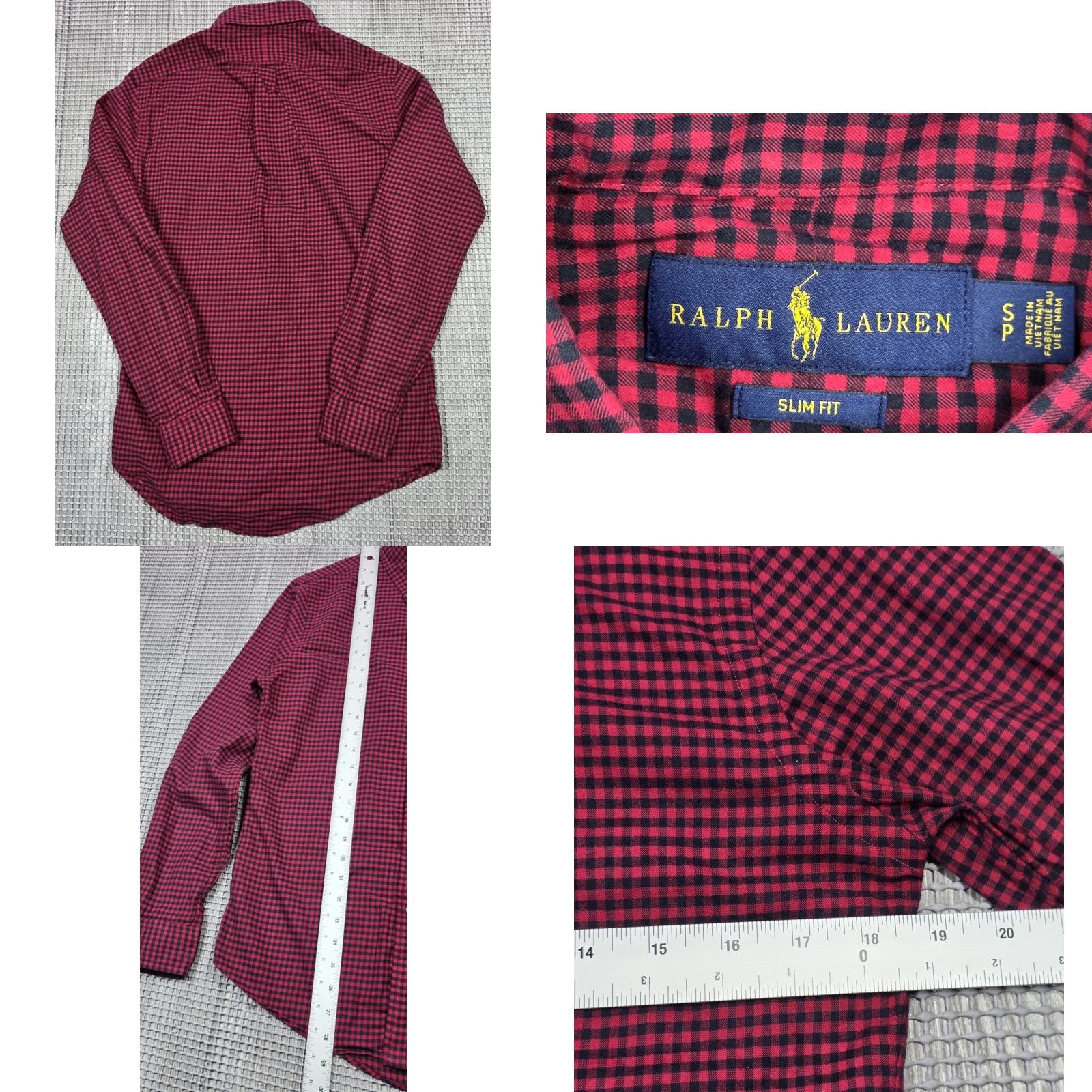 Polo Ralph Lauren Polo Ralph Lauren Button Up Shirt Men’s Slim S Red Black Gingham Check Buffalo - Polo Ralph Lauren Big Pony Shirt Men Slim S Red Black Check Buffalo Size US S / EU 44-46 / 1 - 8 Thumbnail