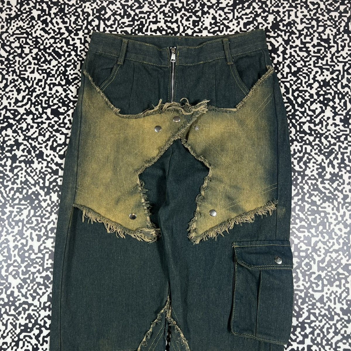 Japanese Brand Vintage Y2K Japanese Patchwork Star Logo Retro Style Jeans Size 29" - 5 Thumbnail