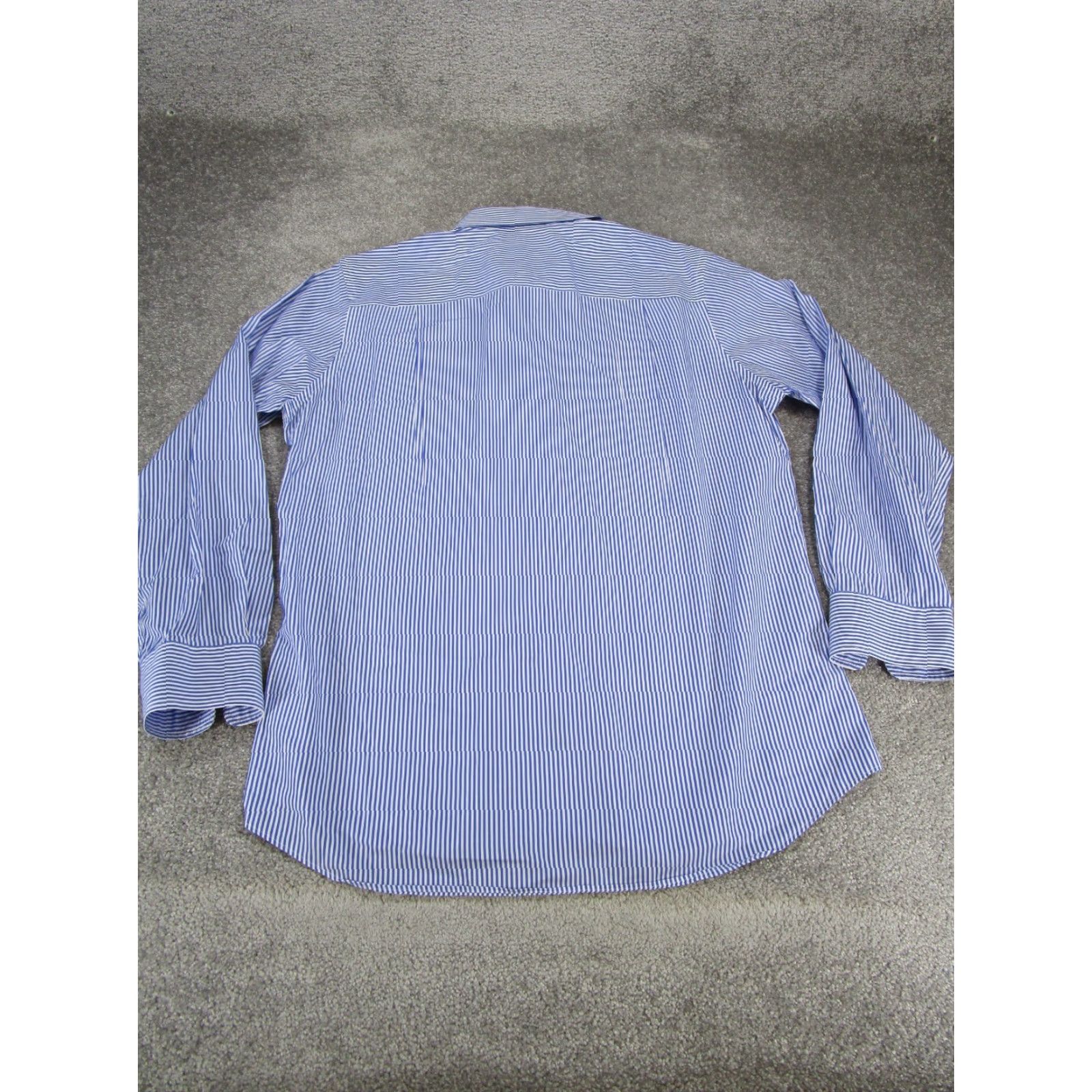 David Donahue VINTAGE David Donahue Dress Shirt Mens 17 White Striped Cotton Long Sleeve 17 White Mens Dress Shirt Size 46R - 3 Thumbnail
