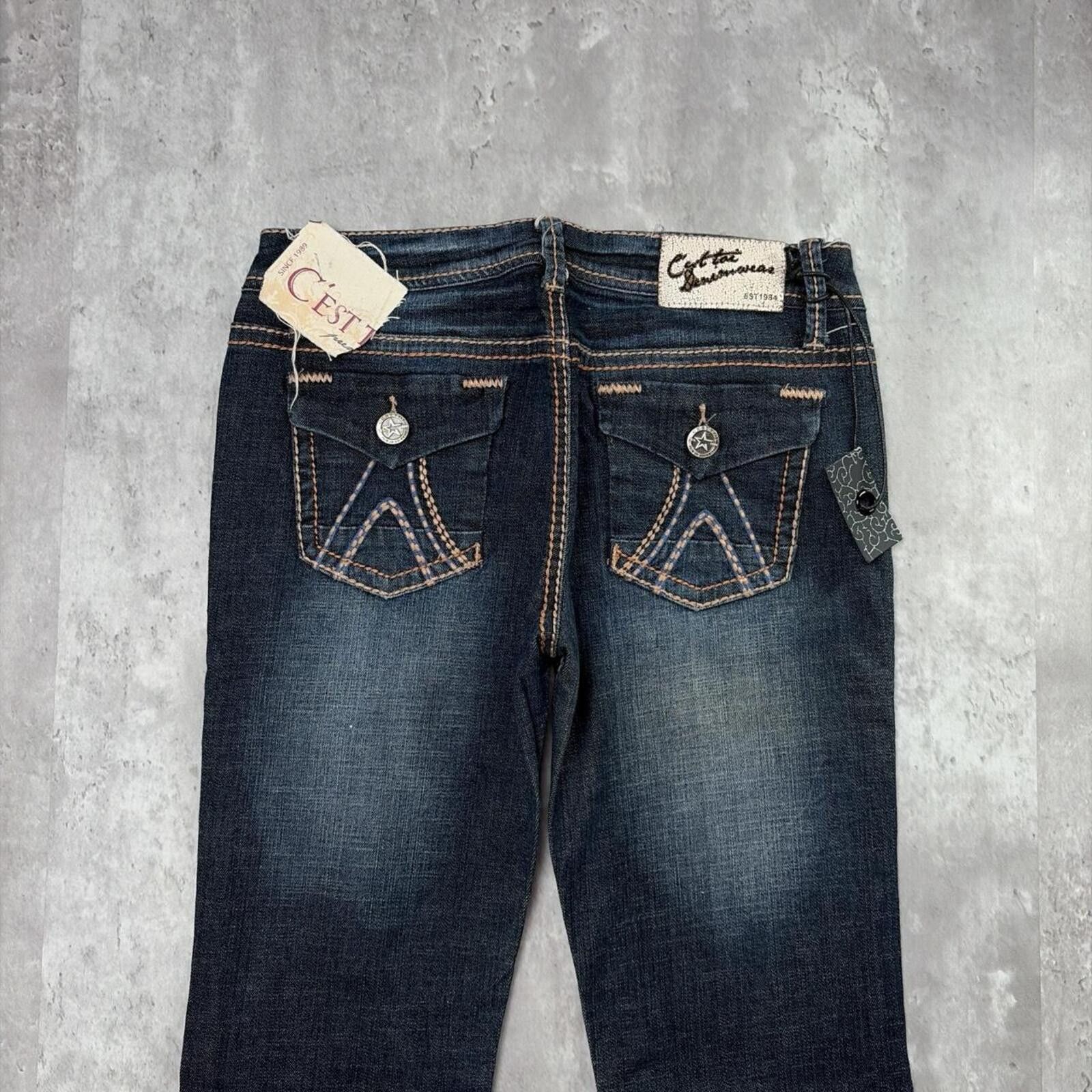 Other Y2K C’est Toi Grunge Flared Deadstock Gothic Denim Jeans Size 30" / US 8 / IT 44 - 3 Thumbnail