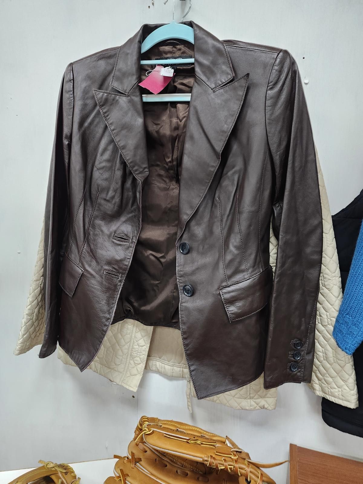 Designer Kasper leather blazer Size XL / US 12-14 / IT 48-50 - 1 Thumbnail