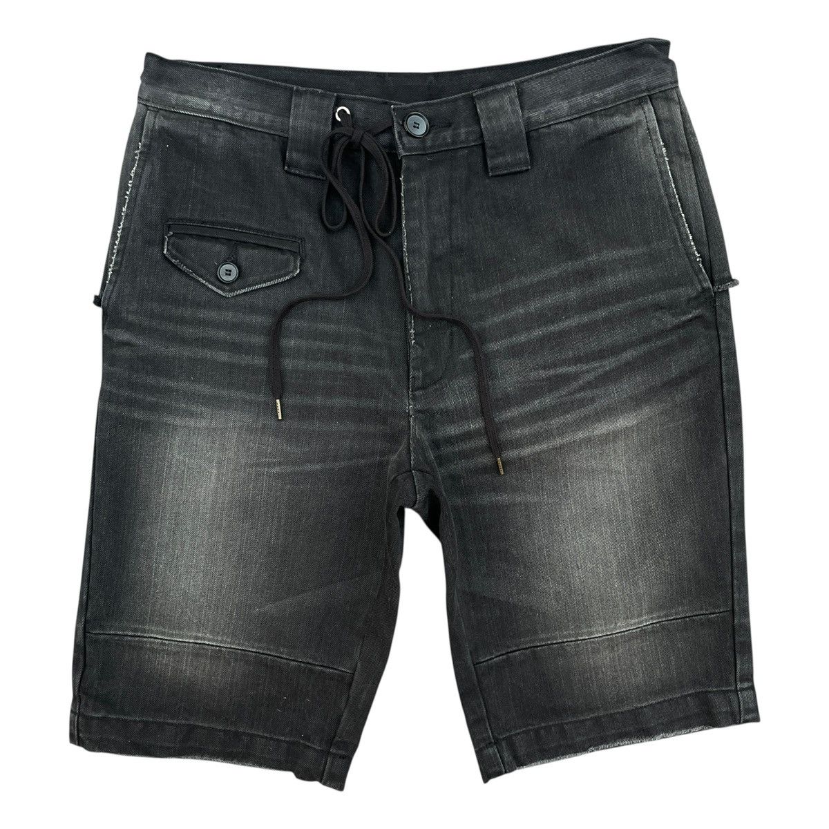 Maison MIHARA YASUHIRO MIHARA YASUHIRO - Black Washed Denim Double Pocket Shorts Size US 31 - 1 Thumbnail
