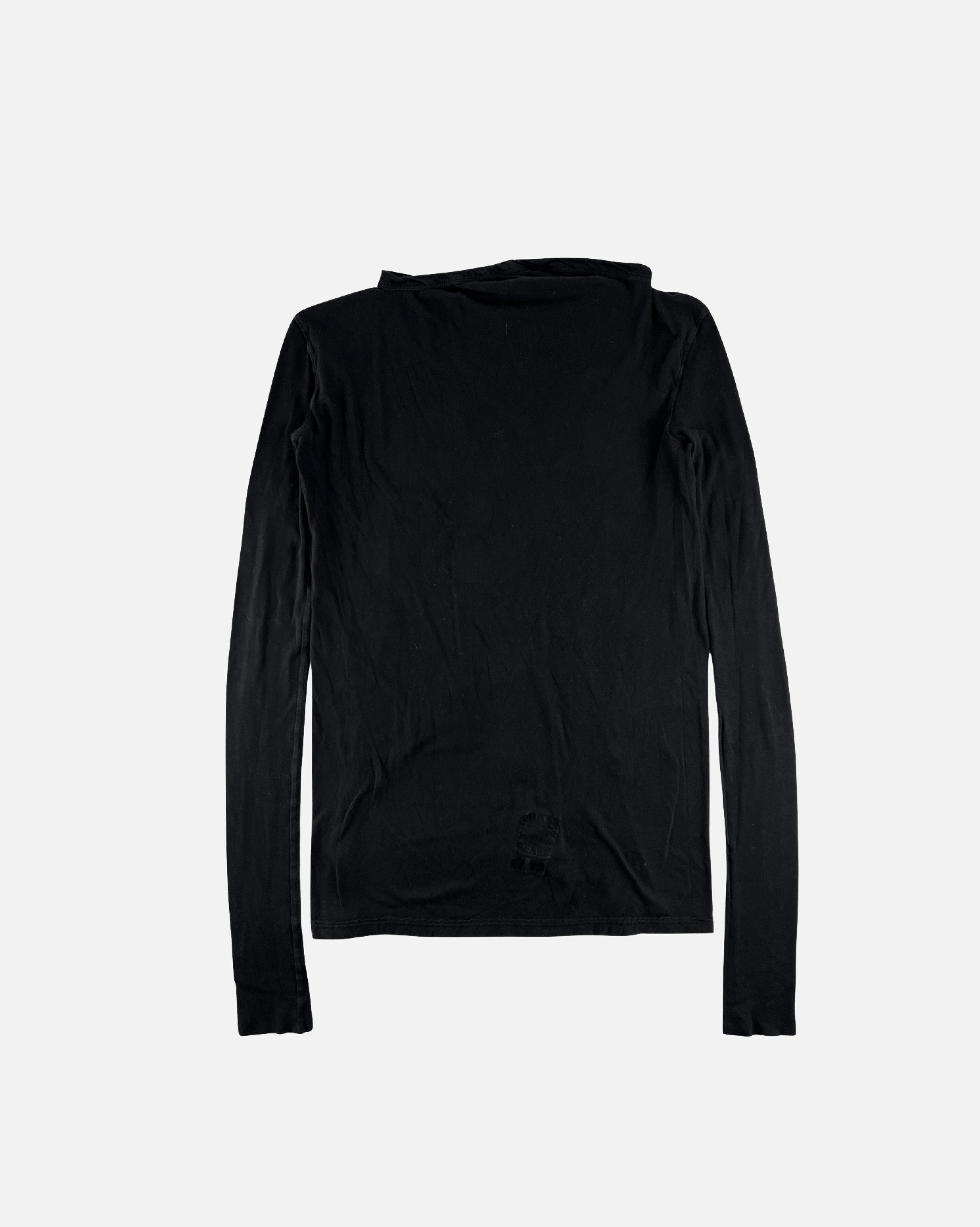 image of Rick Owens Black Tight Long-Sleeve T-Shirt, Men's (Size Medium)