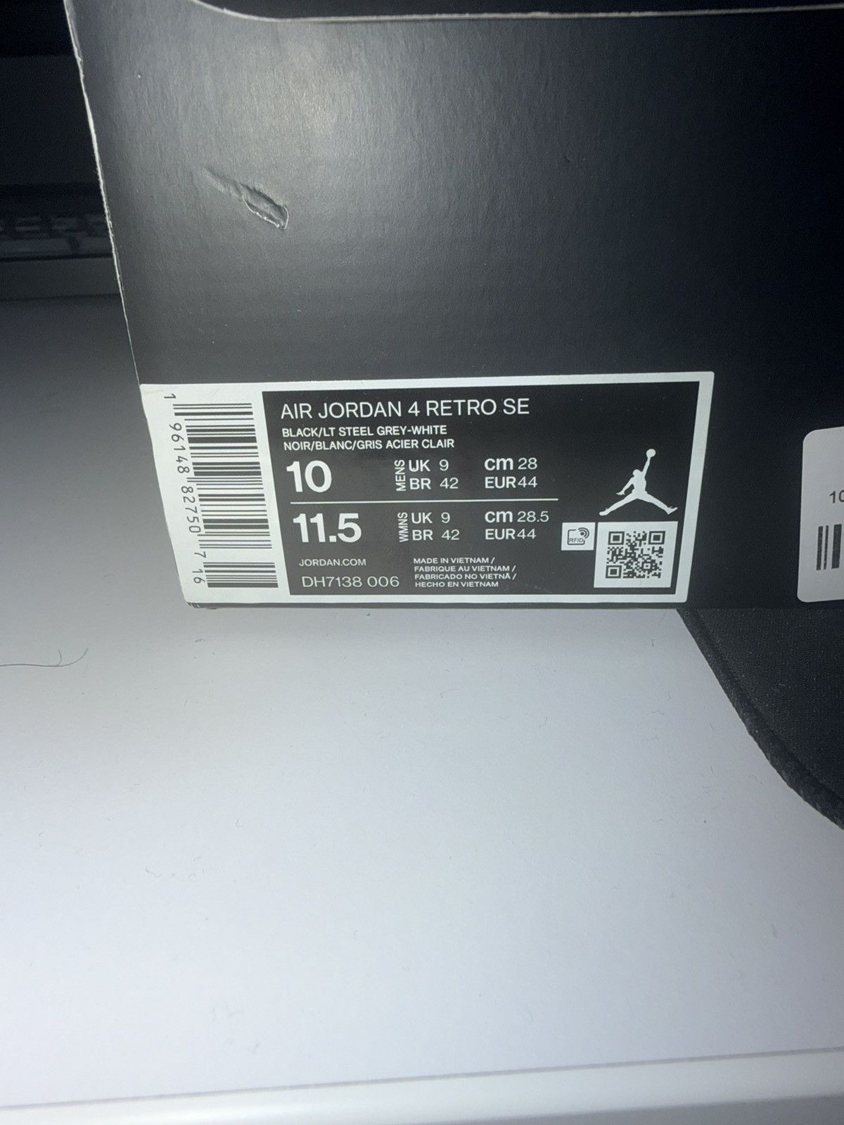 Jordan Brand Jordan 4 Retro RE Black Canvas Size US 10 / EU 43 - 6 Thumbnail