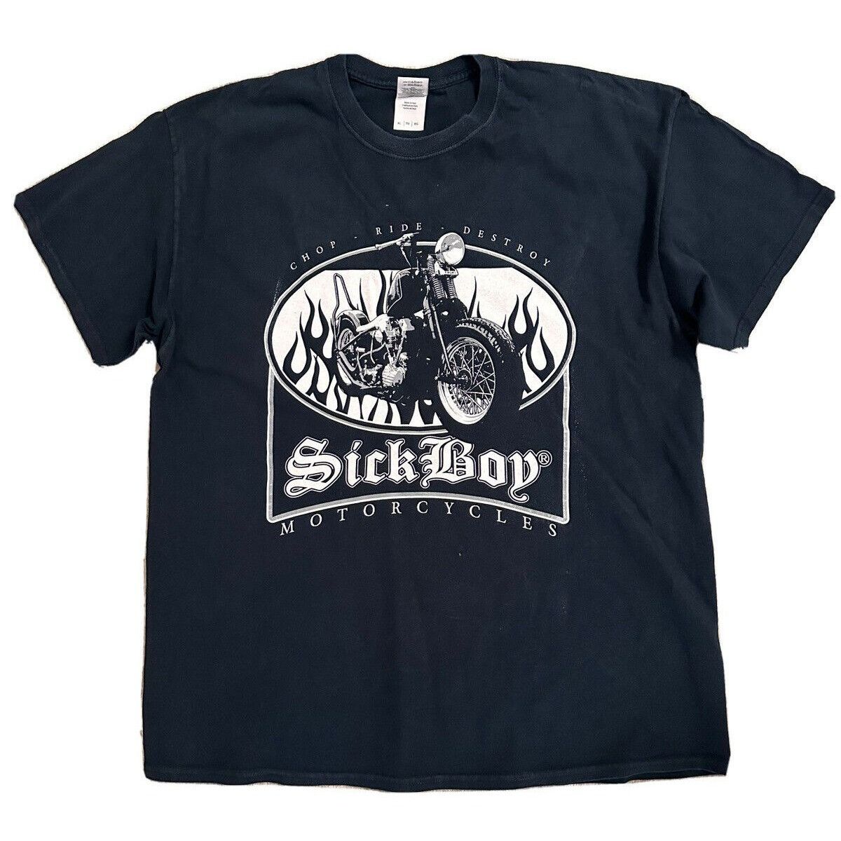 Vintage Sick Boy Motorcycles Mens Chop Ride Vintage Black Double Sid ...