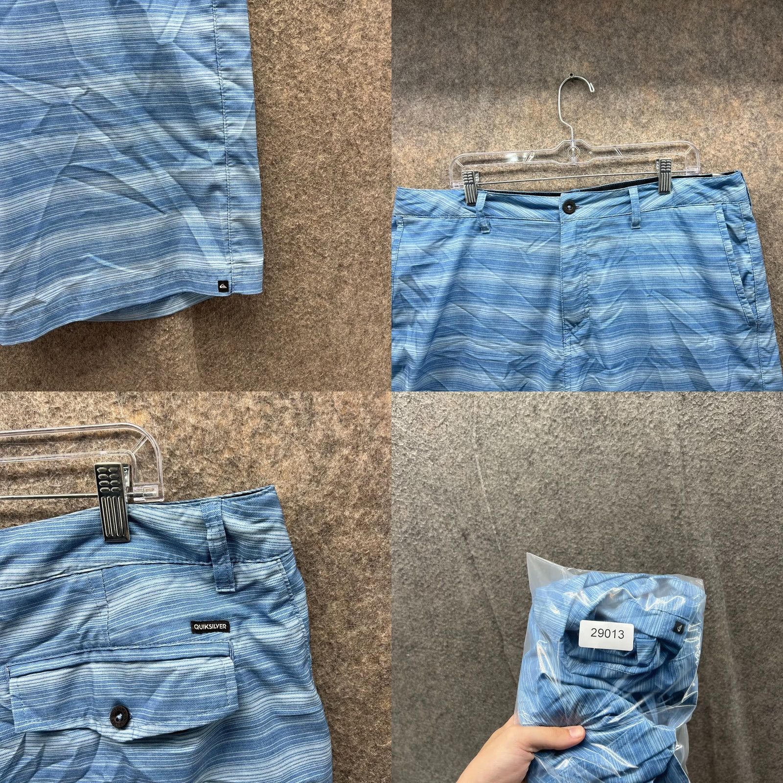 Quiksilver Quiksilver Shorts Mens 38 Blue Stripes Chino Flat Front Amphibians Golf Pattern Striped Pockets Button Front Casual, Travel, Business Mens 38 Blue Size US 38 / EU 54 - 8 Thumbnail