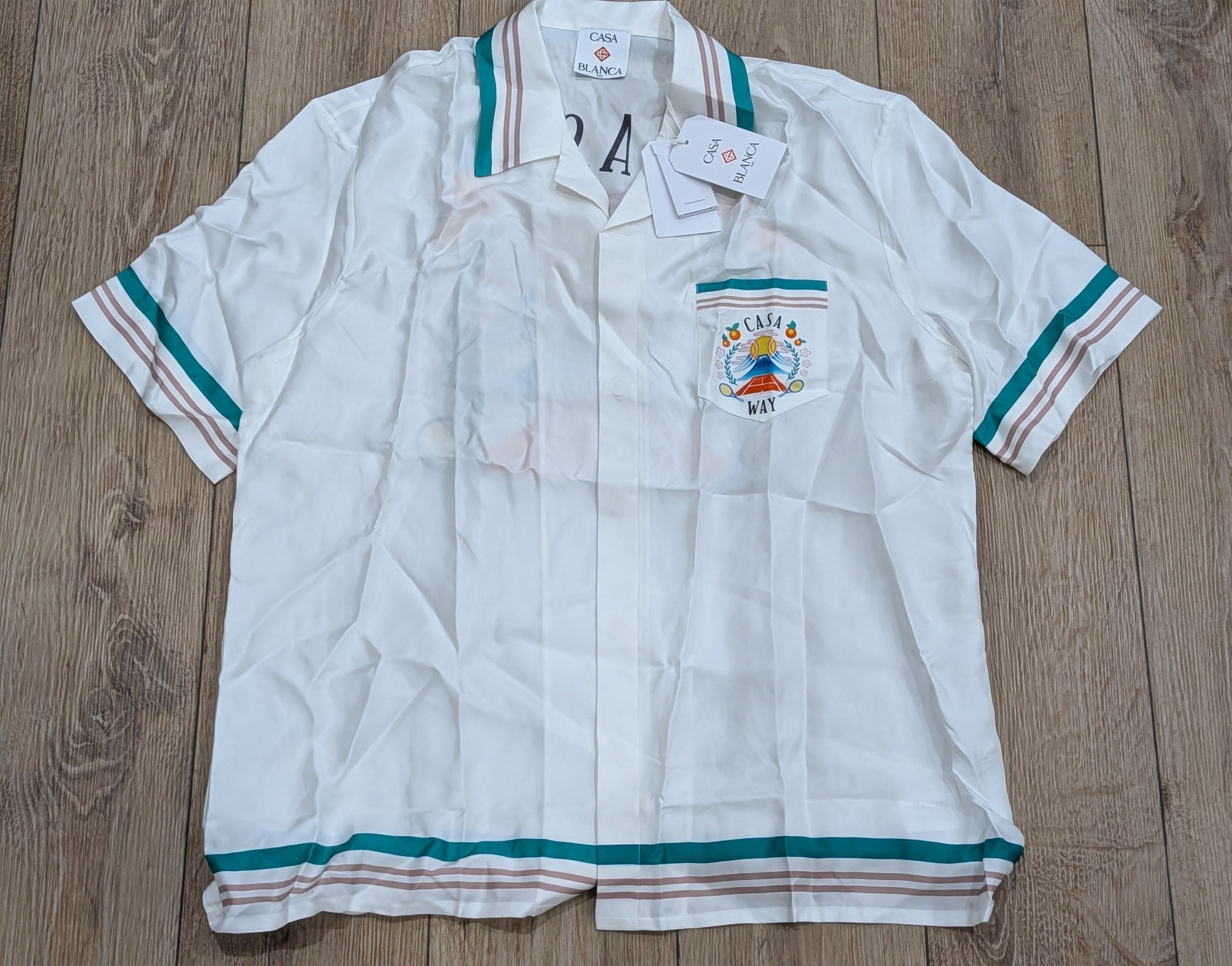 Casablanca Casablanca "Casa Way" Silk Button-Up Shirt White Multi XL Size US XL / EU 56 / 4 - 1 Thumbnail