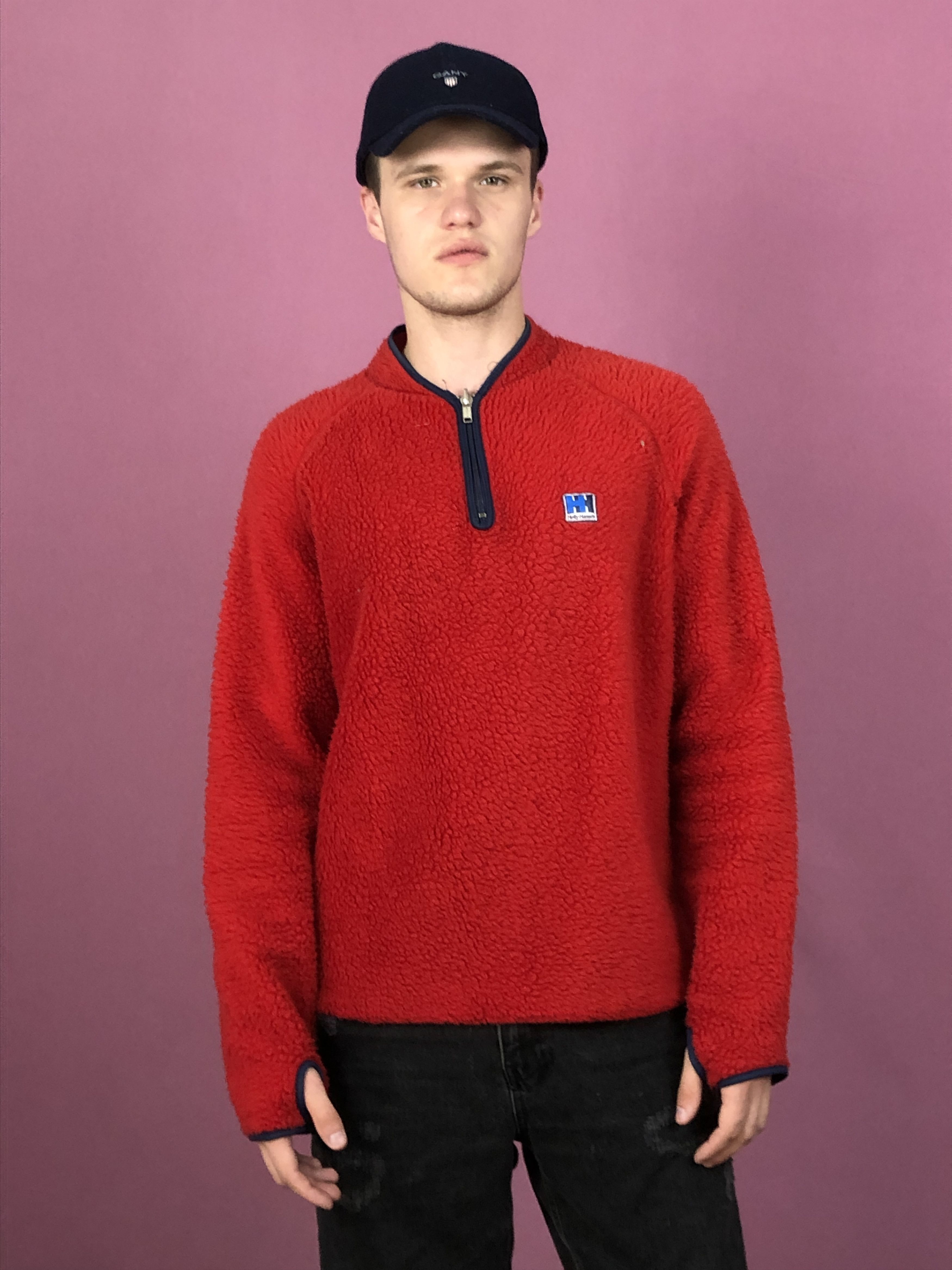 Helly Hansen × Vintage 80s Helly Hansen Vintage Men's Quarter Zip Fleece - XL Size US XL / EU 56 / 4 - 1 Thumbnail