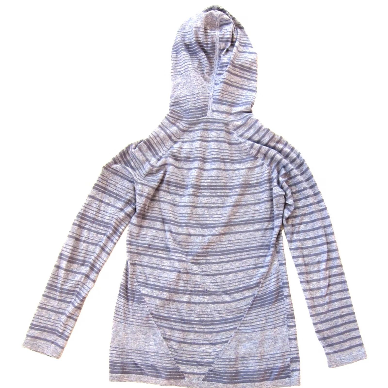 Athleta Athleta Purple Striped Stretch Hoodie Sweatshirt S Size S / US 4 / IT 40 - 2 Thumbnail