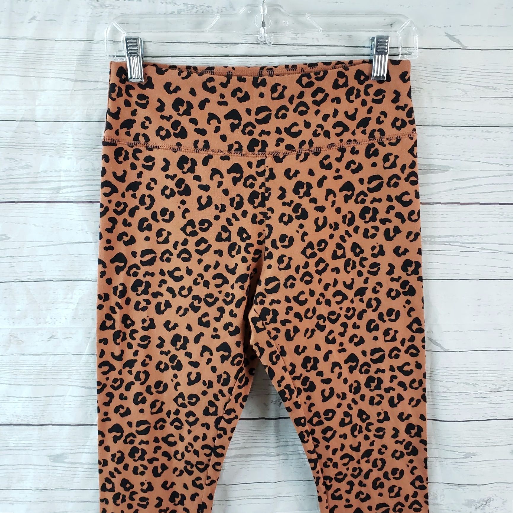 Vintage Wild Fable High Rise Leggings Womens Sz Small Black Brown Animal Print Cotton Size 32" / US 10 / IT 46 - 2 Thumbnail