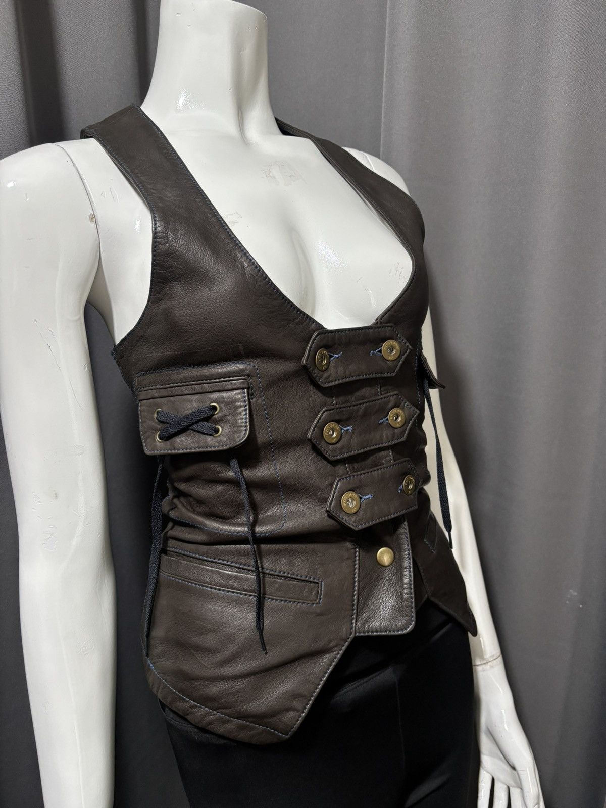 Converse Napoleon Corset Leather Vest Size XS / US 0-2 / IT 36-38 - 4 Thumbnail