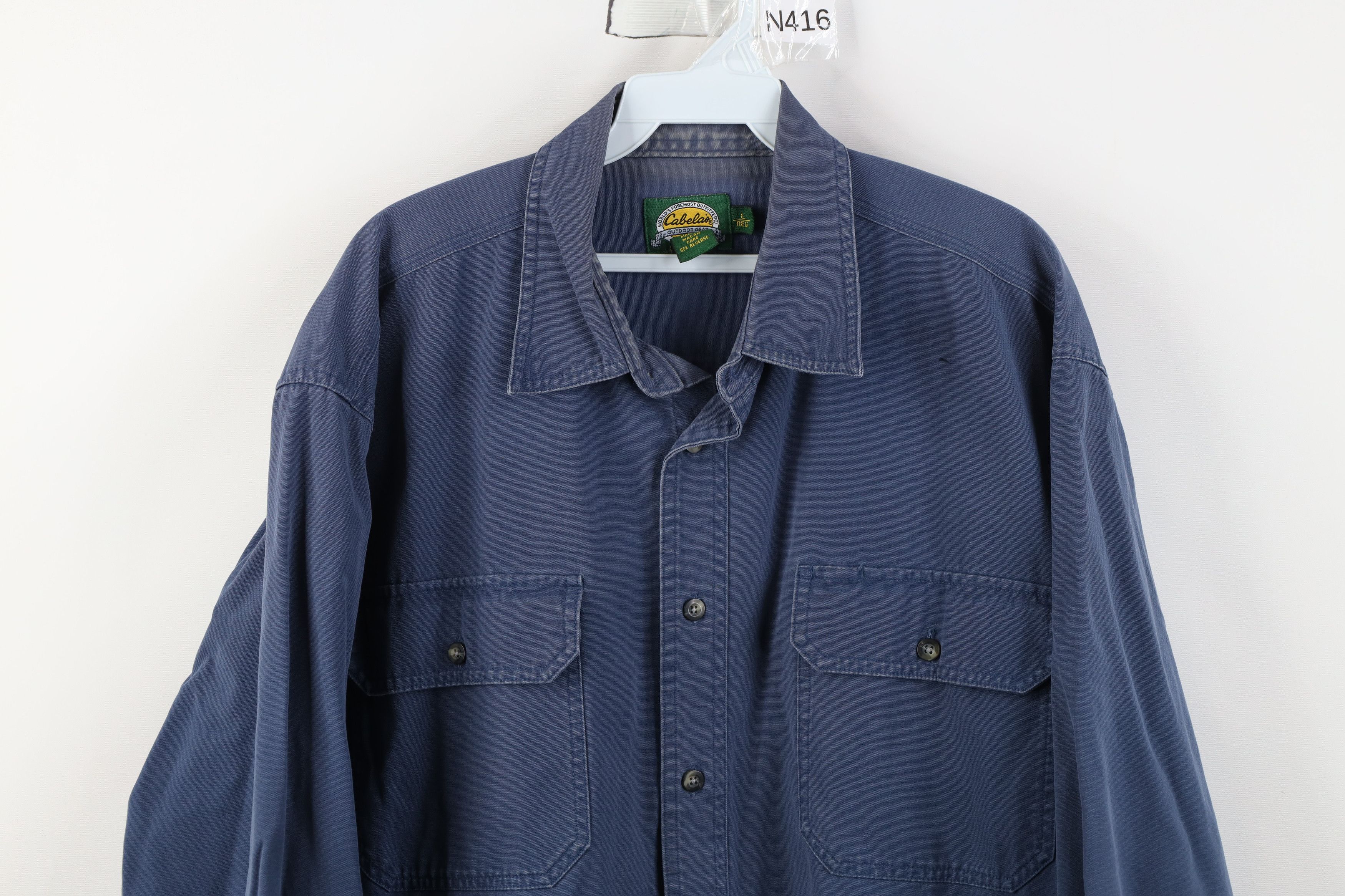 Cabelas Vintage 90s Cabelas Heavyweight Canvas Button Shirt Blue Size US L / EU 52-54 / 3 - 2 Thumbnail