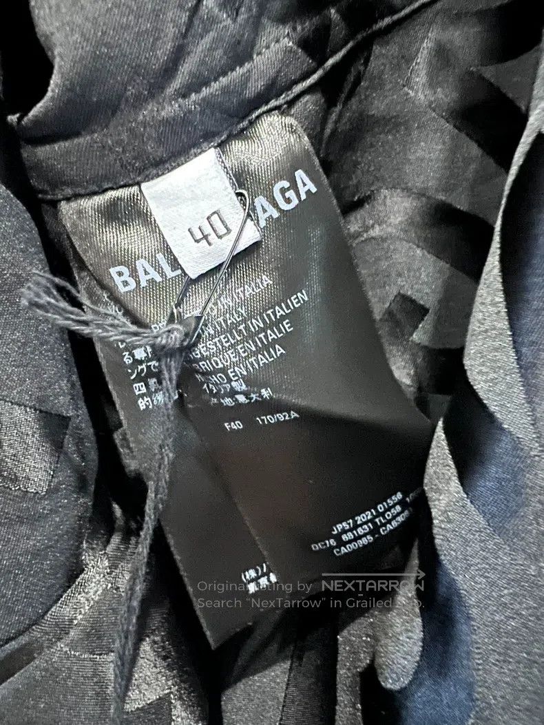 Balenciaga Balenciaga Logo Full Print Collar Long Sleeve Shirt Size S / US 4 / IT 40 - 4 Thumbnail