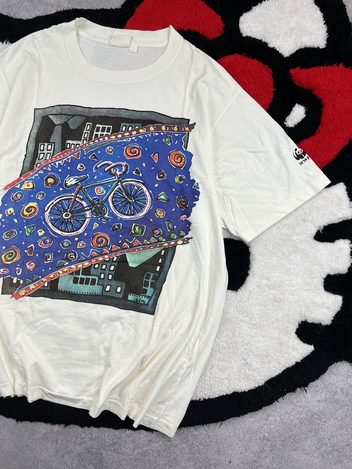 Vintage Vintage 90s Single Stitch Artist Art Cycle Designer Y2K Tee Size US L / EU 52-54 / 3 - 3 Thumbnail