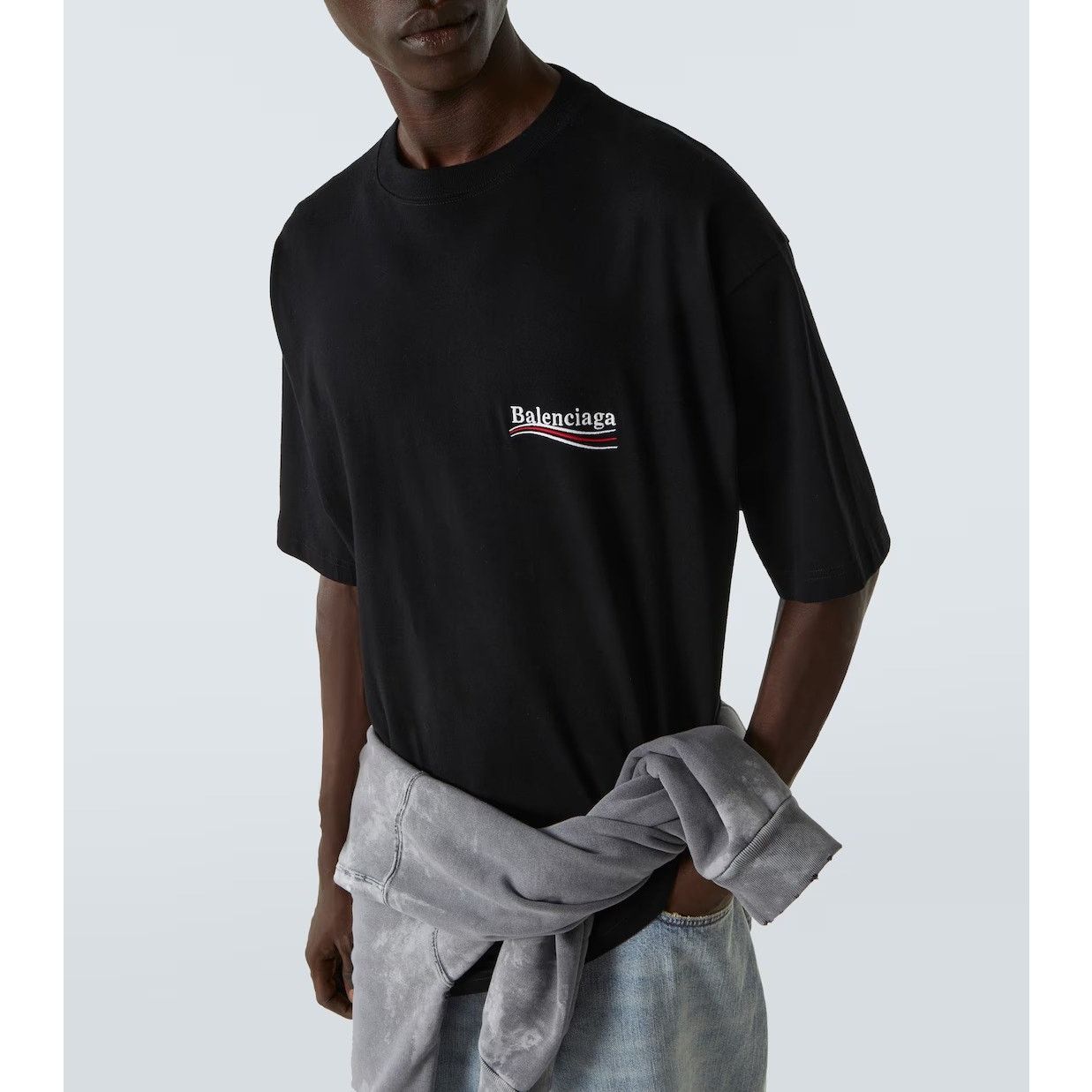 Balenciaga o1alis Logo T-Shirt in Black Size US M / EU 48-50 / 2 - 5 Thumbnail