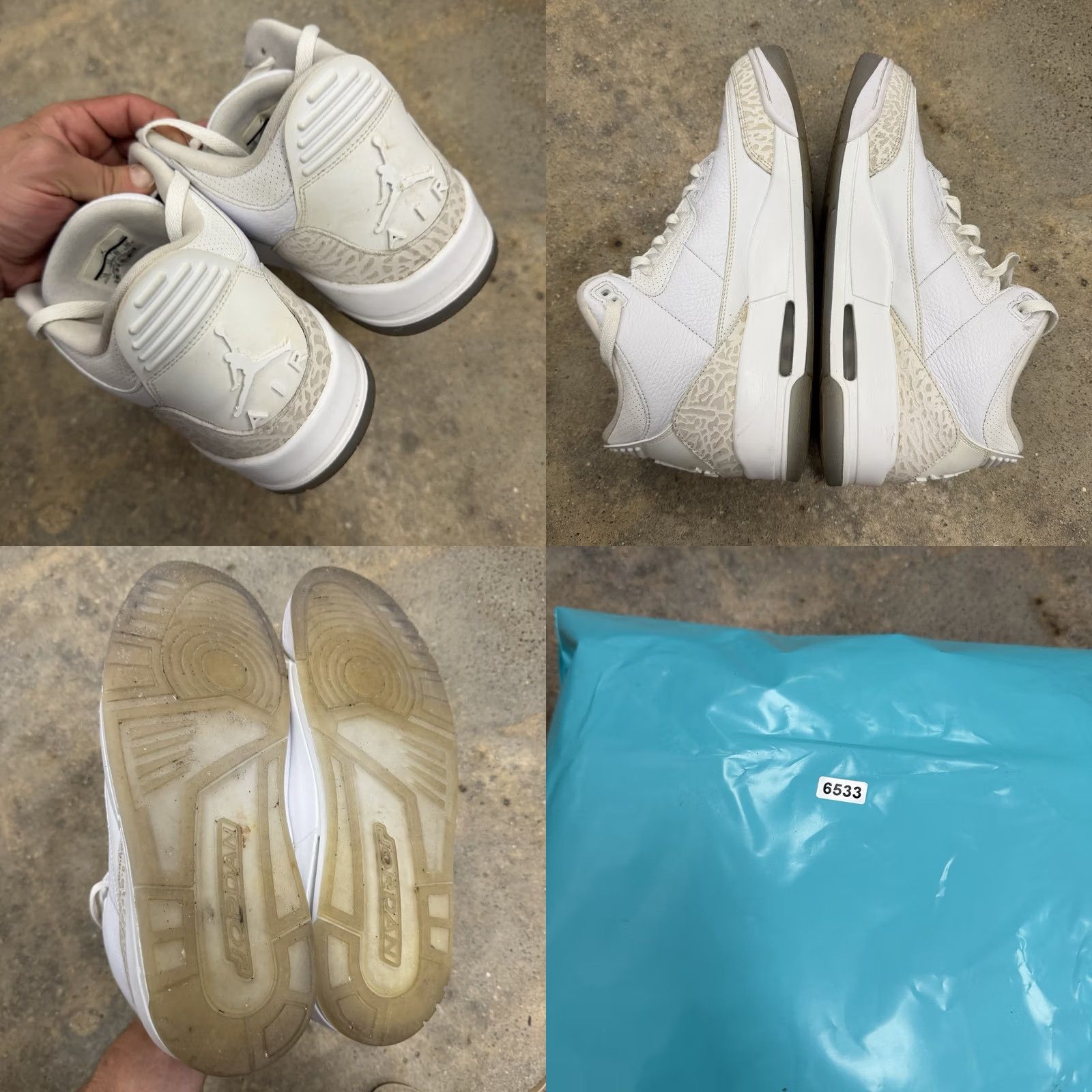 Jordan Brand Air Jordan 3 Retro 2025 Pure Money Sneaker Mens Size 12 White Leather CT8532-111 Size US 11 / EU 44 - 8 Thumbnail