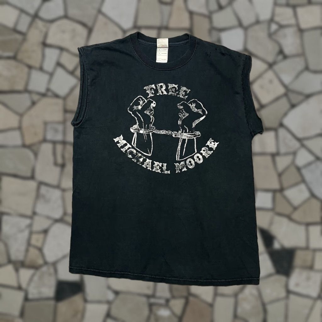 VINTAGE Free Michael Moore Sonny Barger Hells Angels T Shirt L